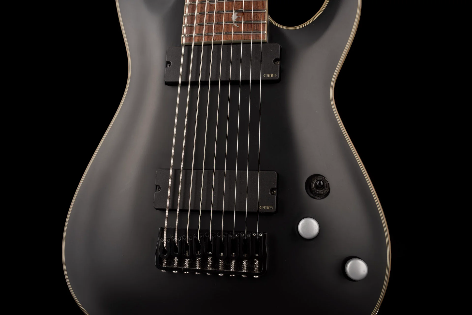 Pre Owned Schecter Damien Platinum 9-string Matte Black Electric Guitar With Gig Bag - Image 6