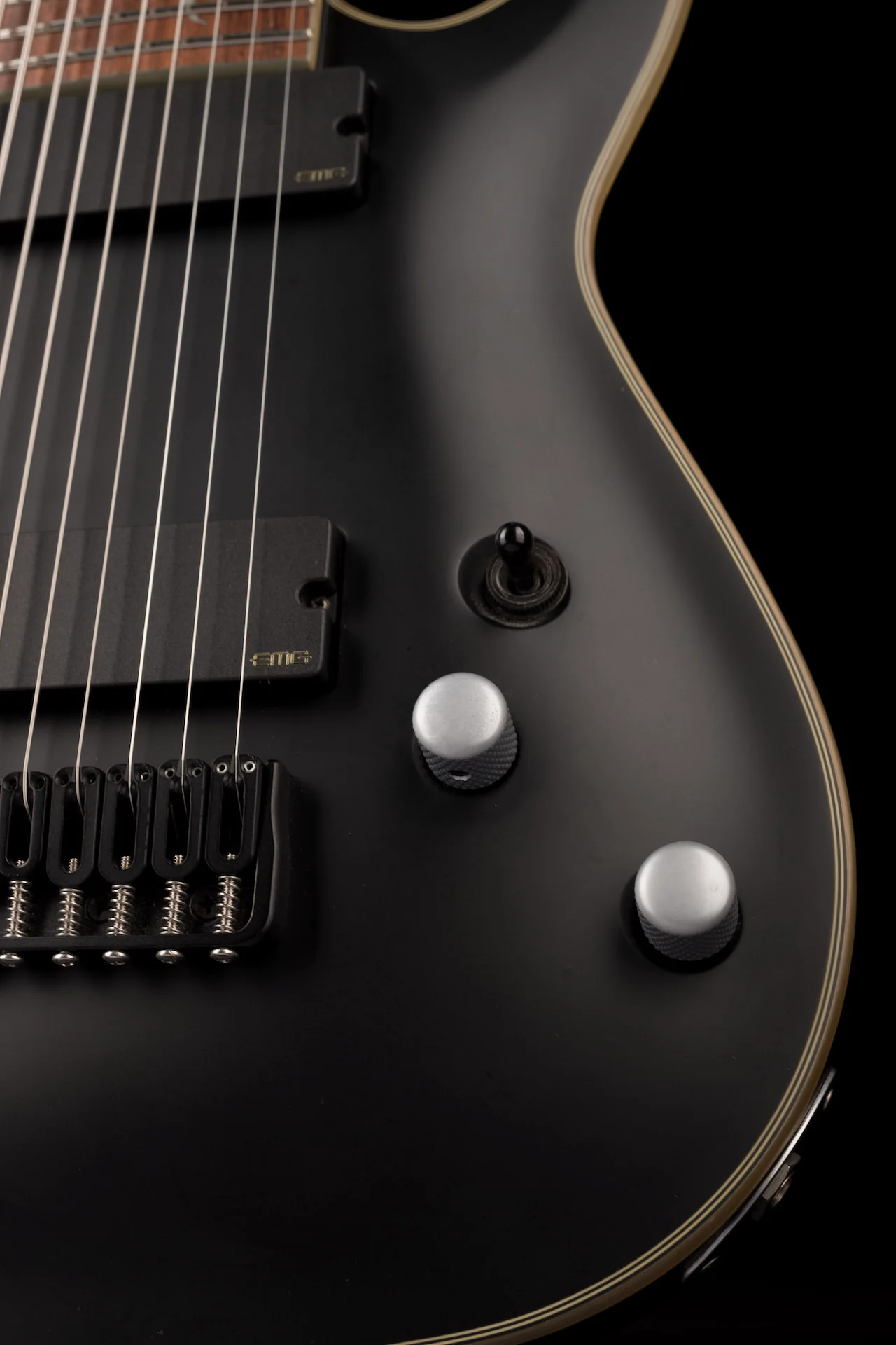 Pre Owned Schecter Damien Platinum 9-string Matte Black Electric Guitar With Gig Bag - Image 8