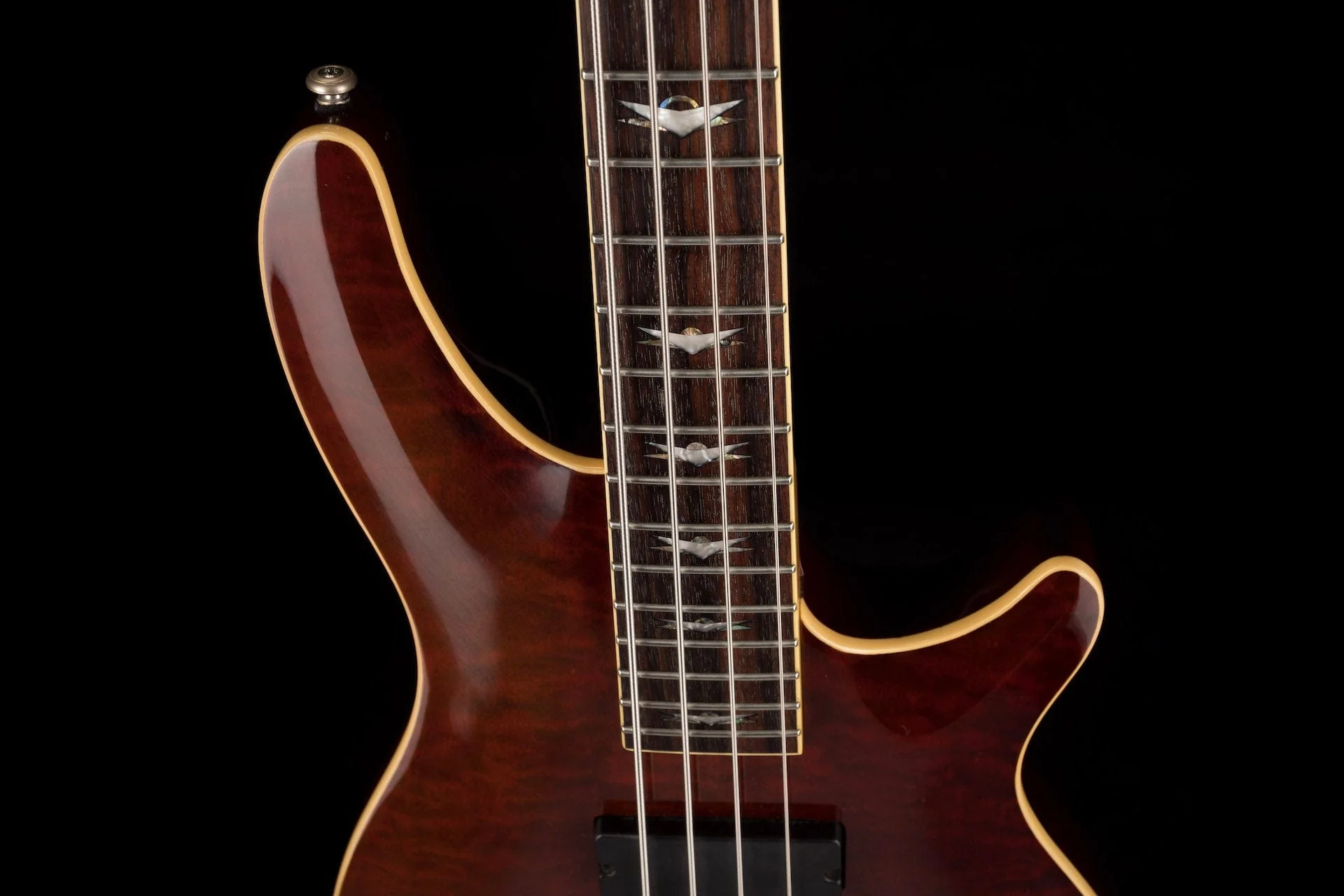 Pre Owned Schecter Diamond Series Made in Korea C-4 Bass Crimson Stain With Gig Bag - Image 3