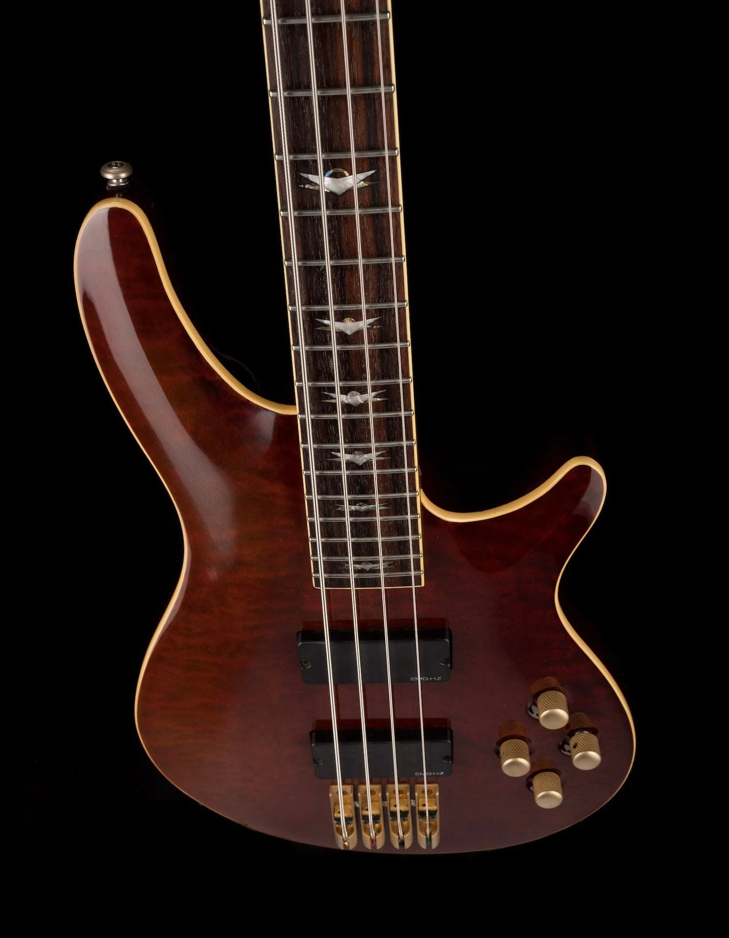 Pre Owned Schecter Diamond Series Made in Korea C-4 Bass Crimson Stain With Gig Bag - Image 4