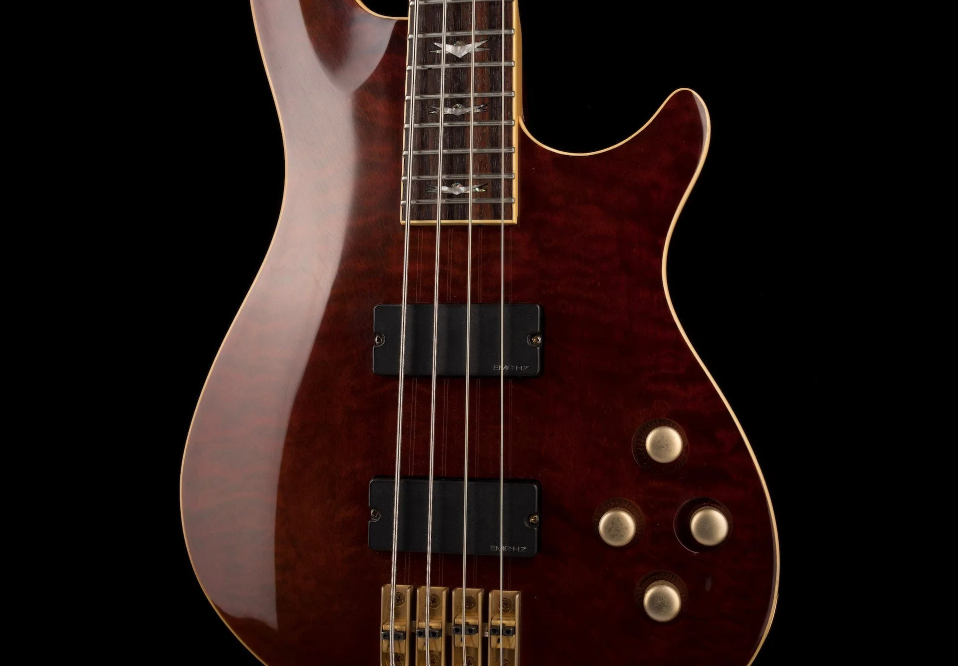 Pre Owned Schecter Diamond Series Made in Korea C-4 Bass Crimson Stain With Gig Bag - Image 6