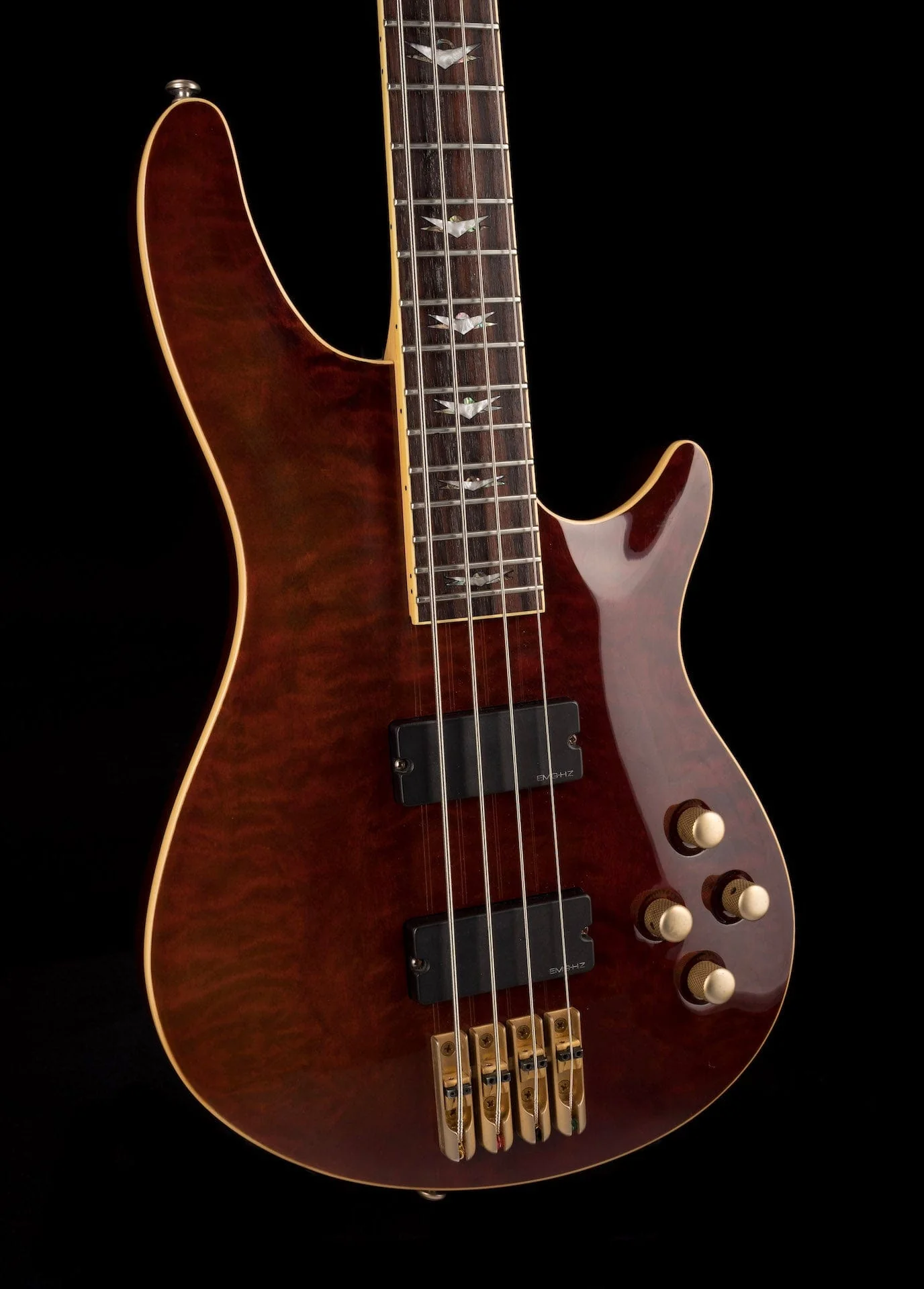 Pre Owned Schecter Diamond Series Made in Korea C-4 Bass Crimson Stain With Gig Bag - Image 9
