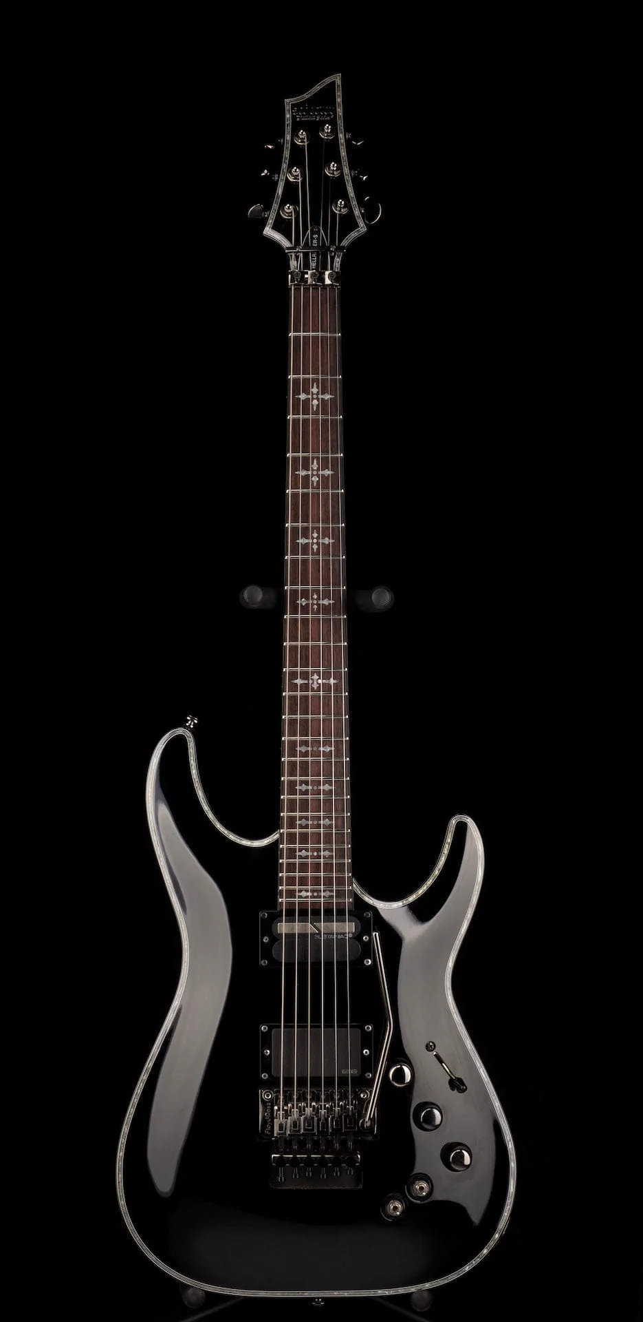 Pre Owned Schecter Hellraiser 6 C-1 FR S Gloss Black Electric Guitar With Bag - Image 2
