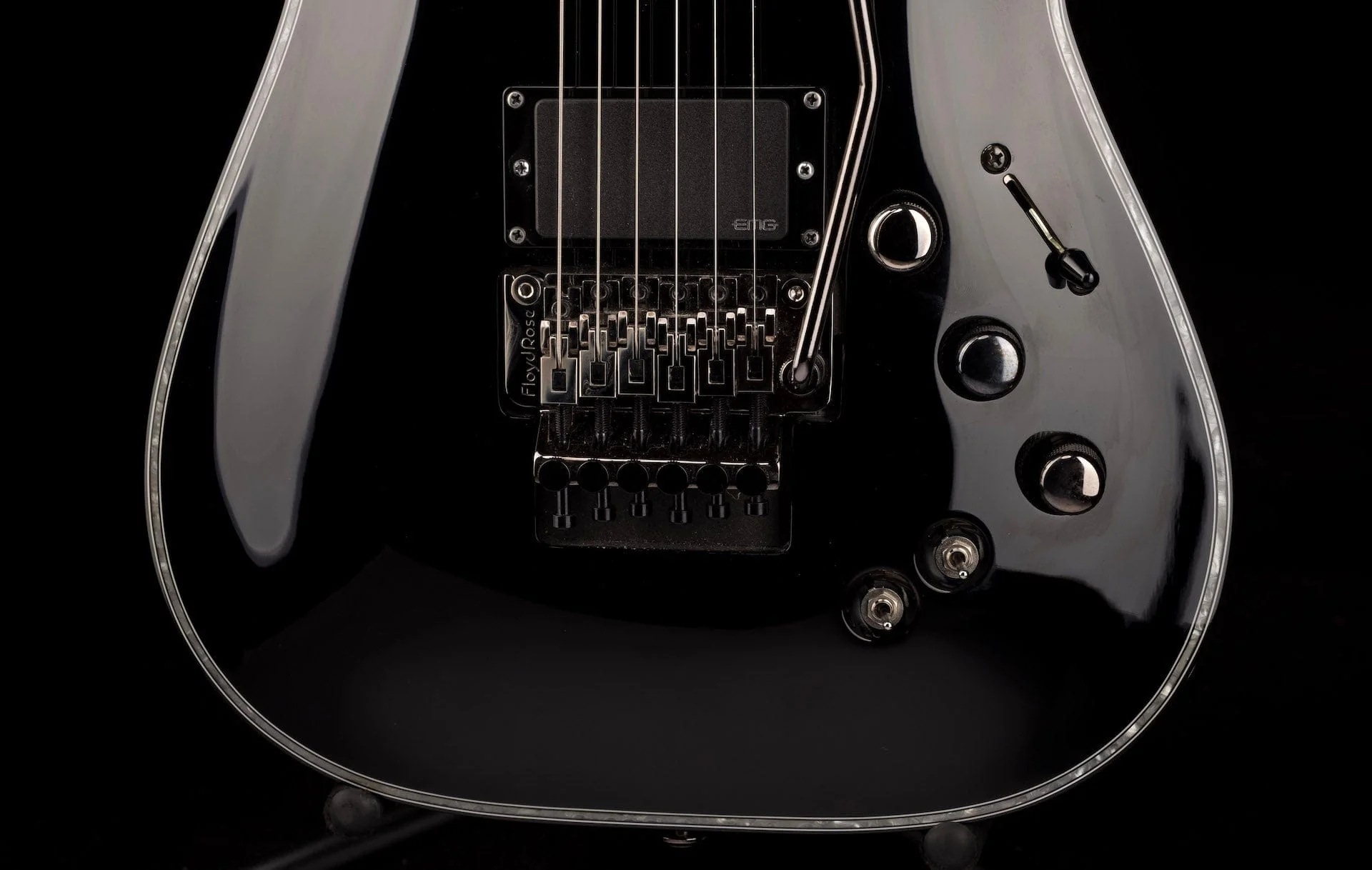 Pre Owned Schecter Hellraiser 6 C-1 FR S Gloss Black Electric Guitar With Bag - Image 5