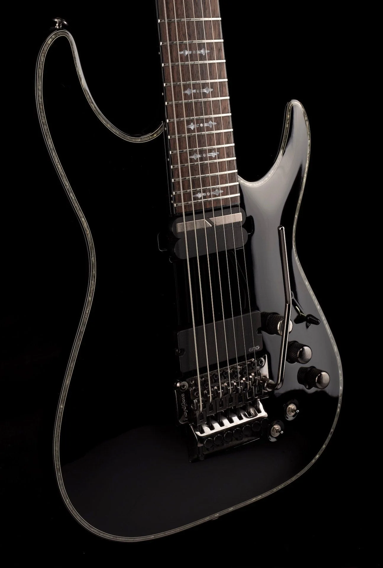 Pre Owned Schecter Hellraiser C-7 FR-S 7-string Black Electric Guitar With Bag - Image 10
