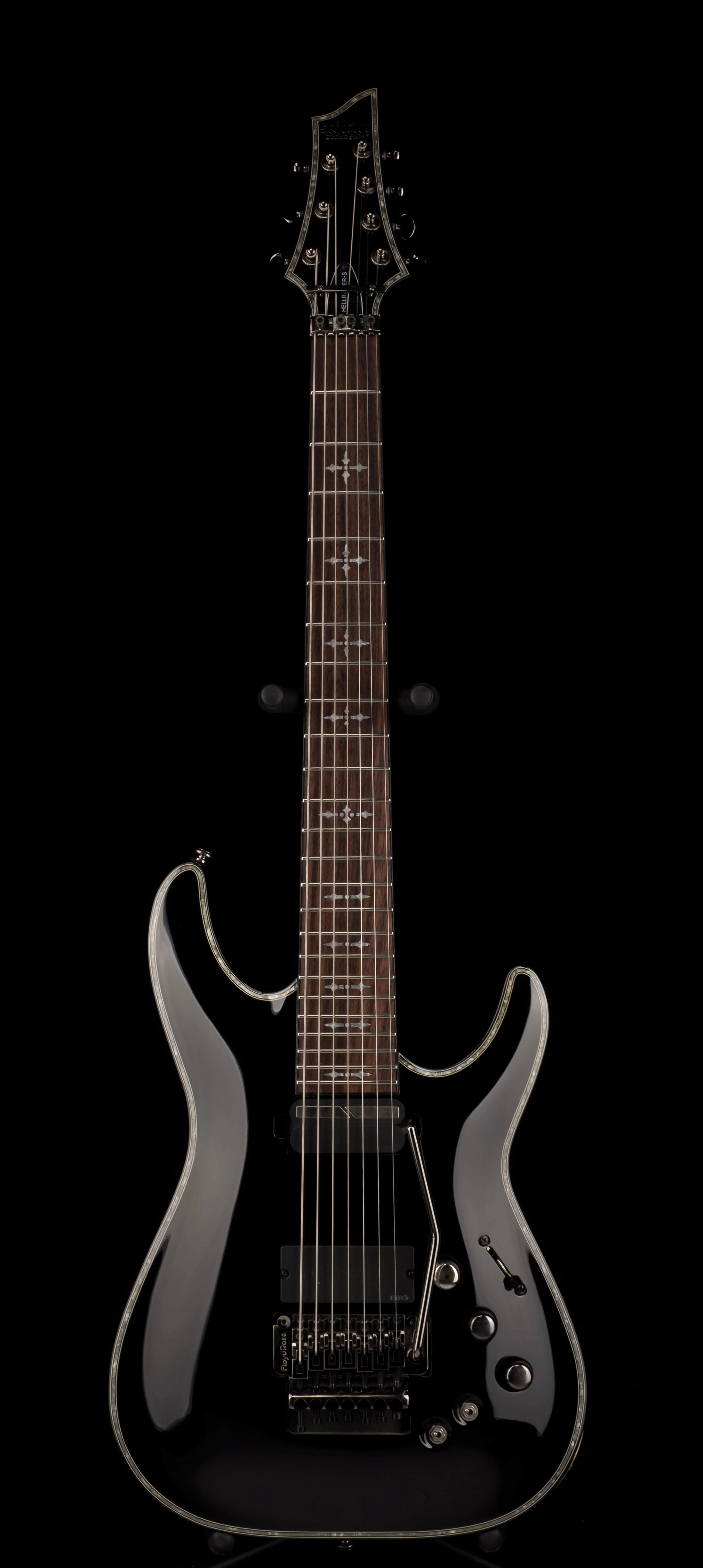 Pre Owned Schecter Hellraiser C-7 FR-S 7-string Black Electric Guitar With Bag - Image 2