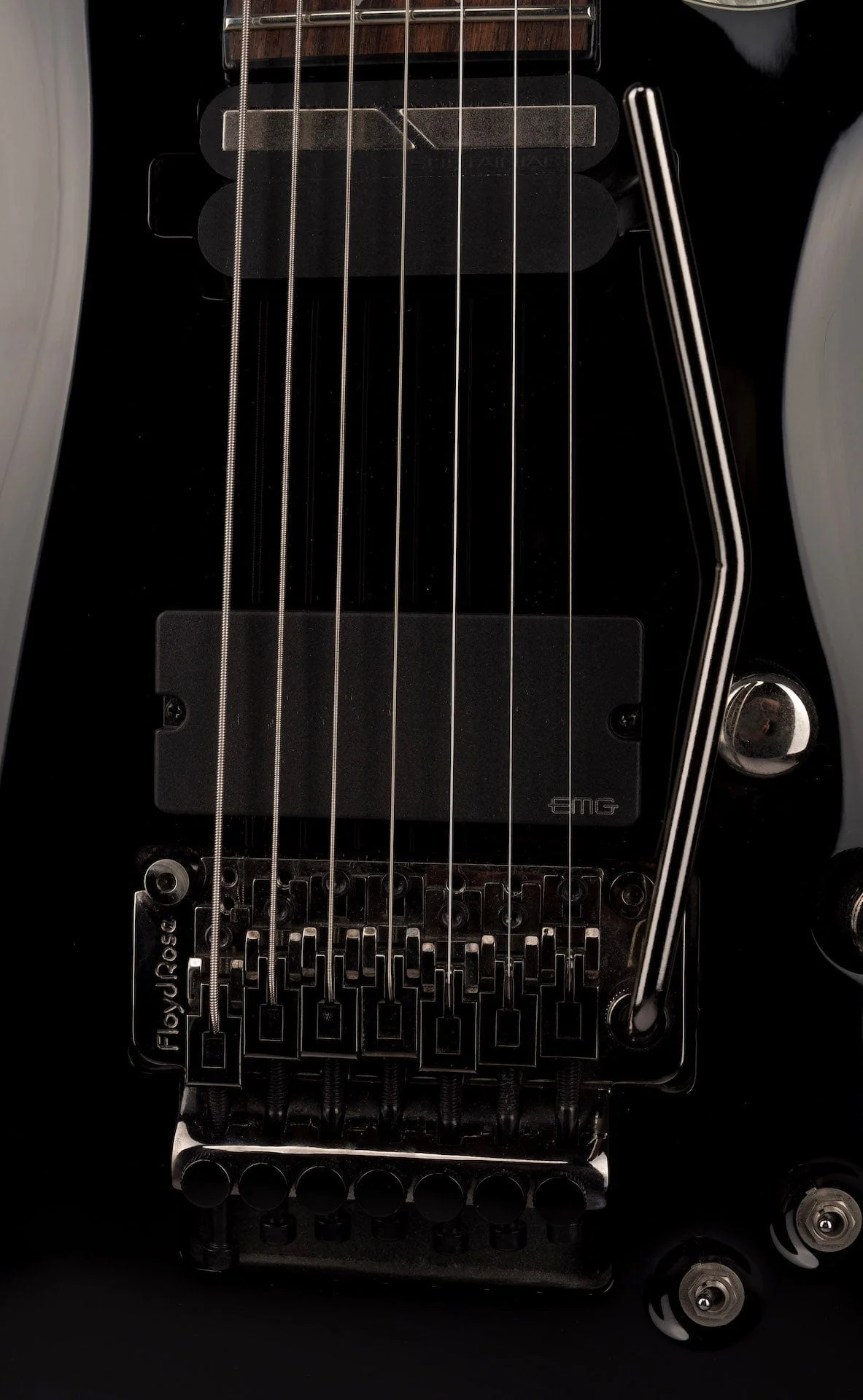 Pre Owned Schecter Hellraiser C-7 FR-S 7-string Black Electric Guitar With Bag - Image 7