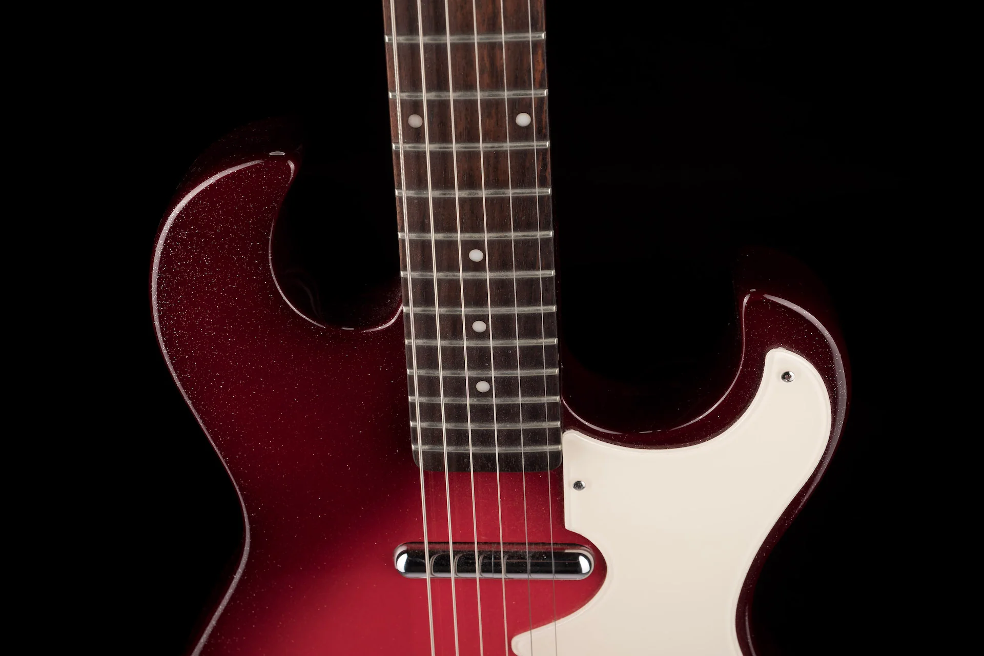 Pre Owned Silvertone 1449 Reissue Red Silver Flake Burst - Image 3