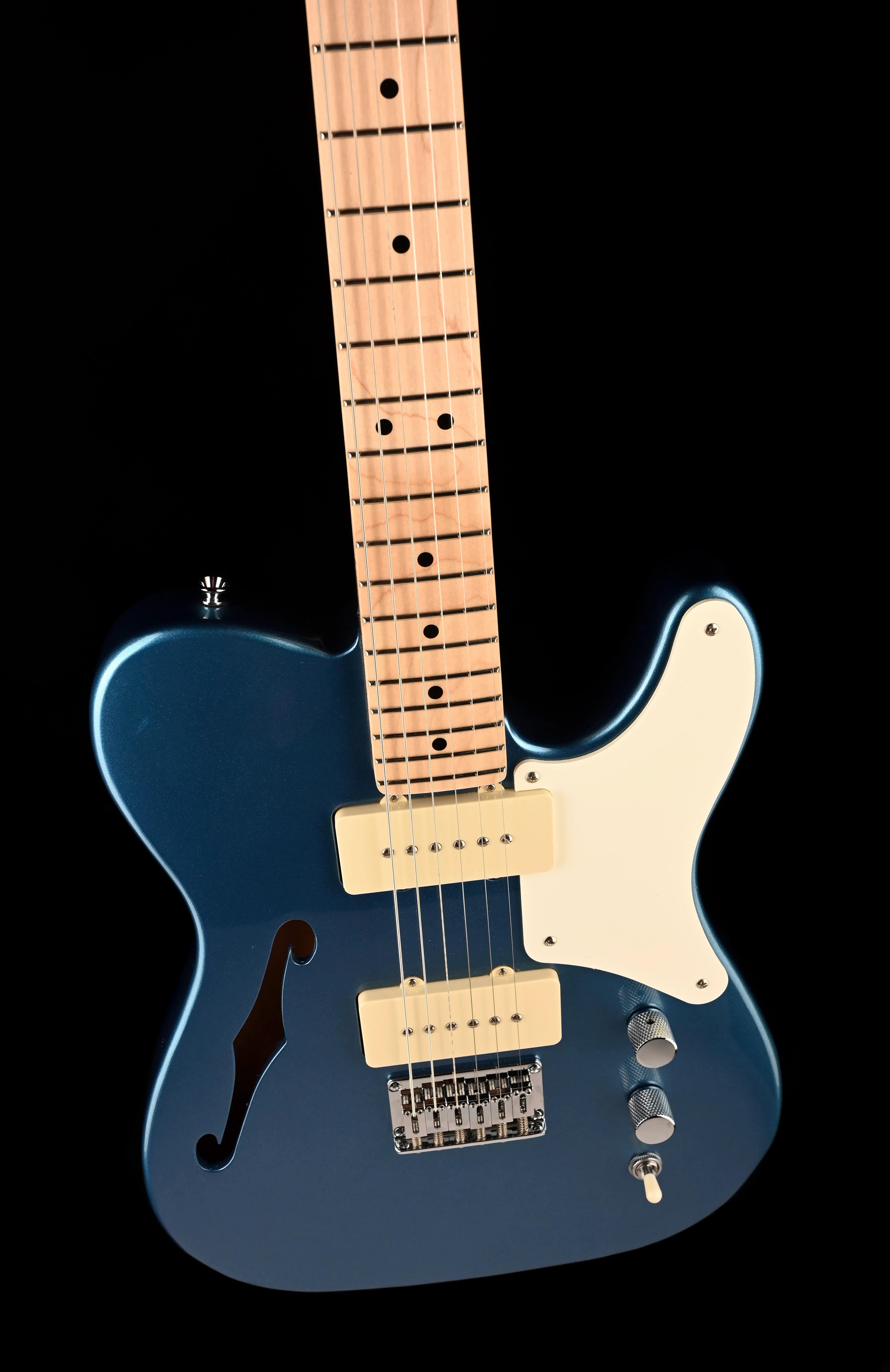 Used Squier Paranormal Cabronita Telecaster Thinline Guitar Lake Placid Blue With Gig Bag - Image 4