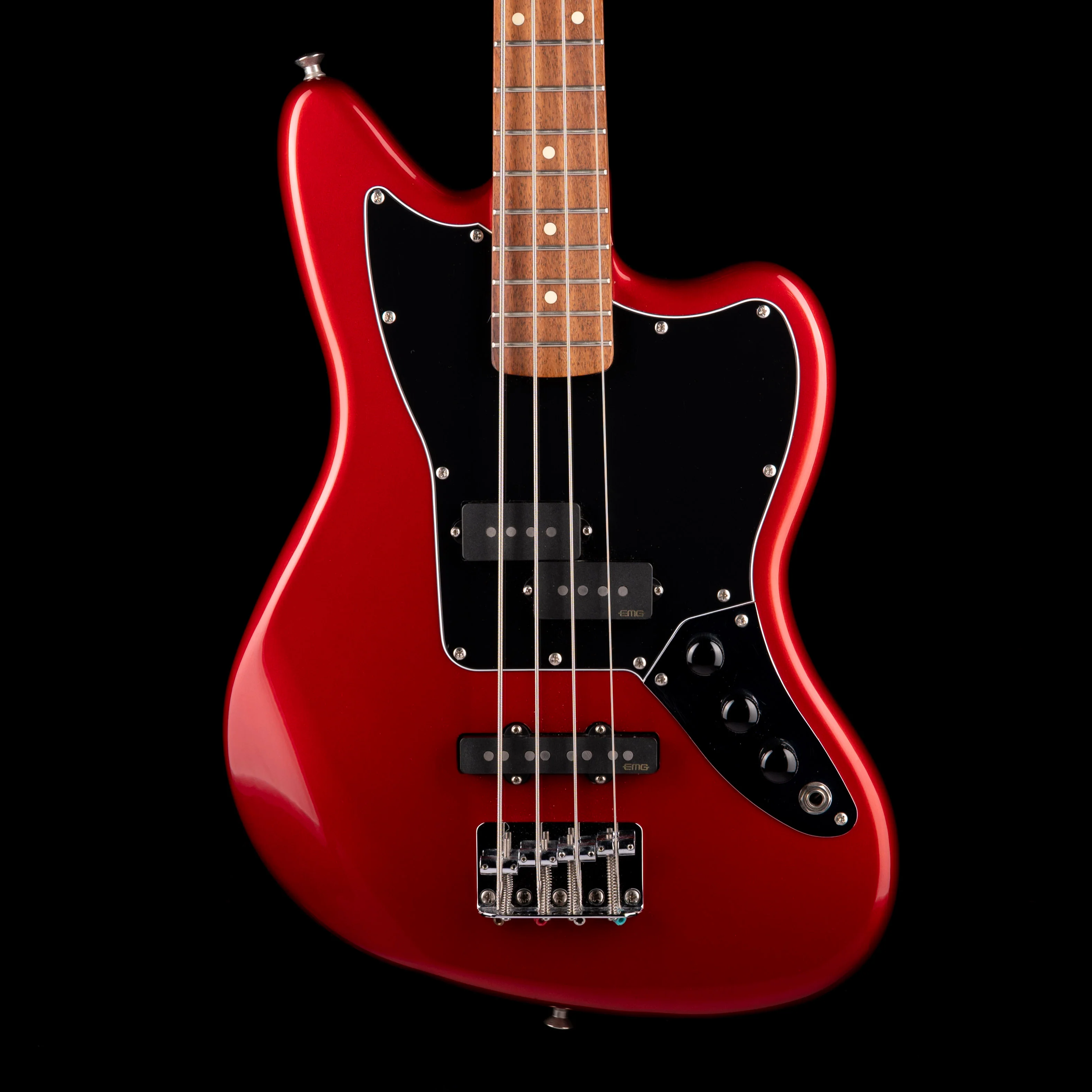 Pre Owned Squier Vintage Modified Jaguar Short Scale Bass Candy Apple Red With Gig Bag