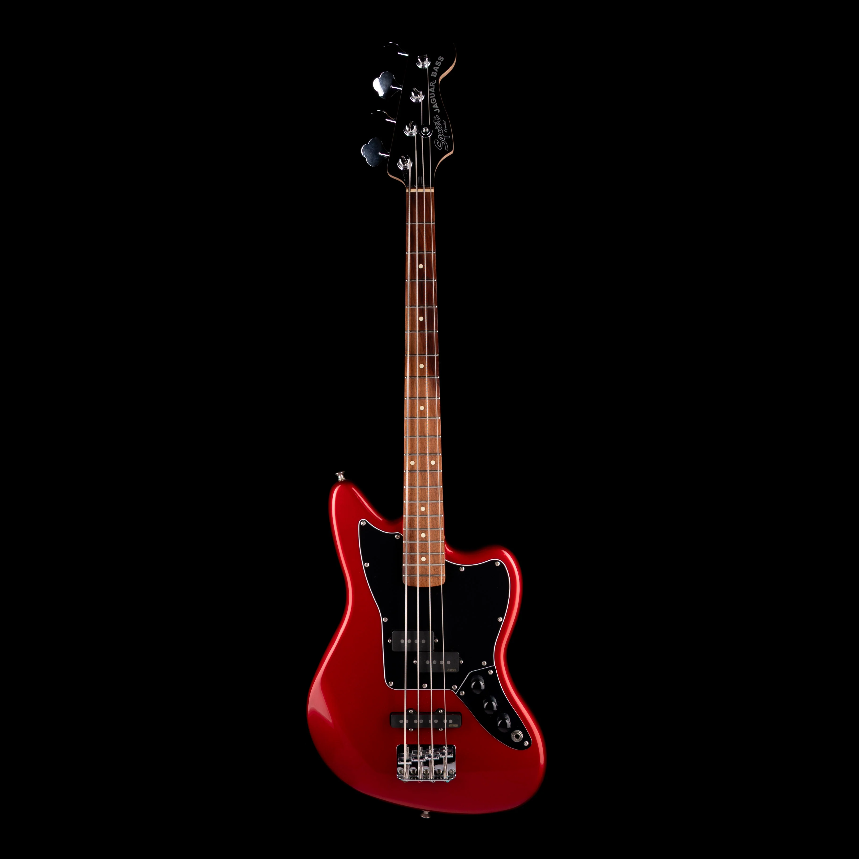Pre Owned Squier Vintage Modified Jaguar Short Scale Bass Candy Apple Red With Gig Bag - Image 2