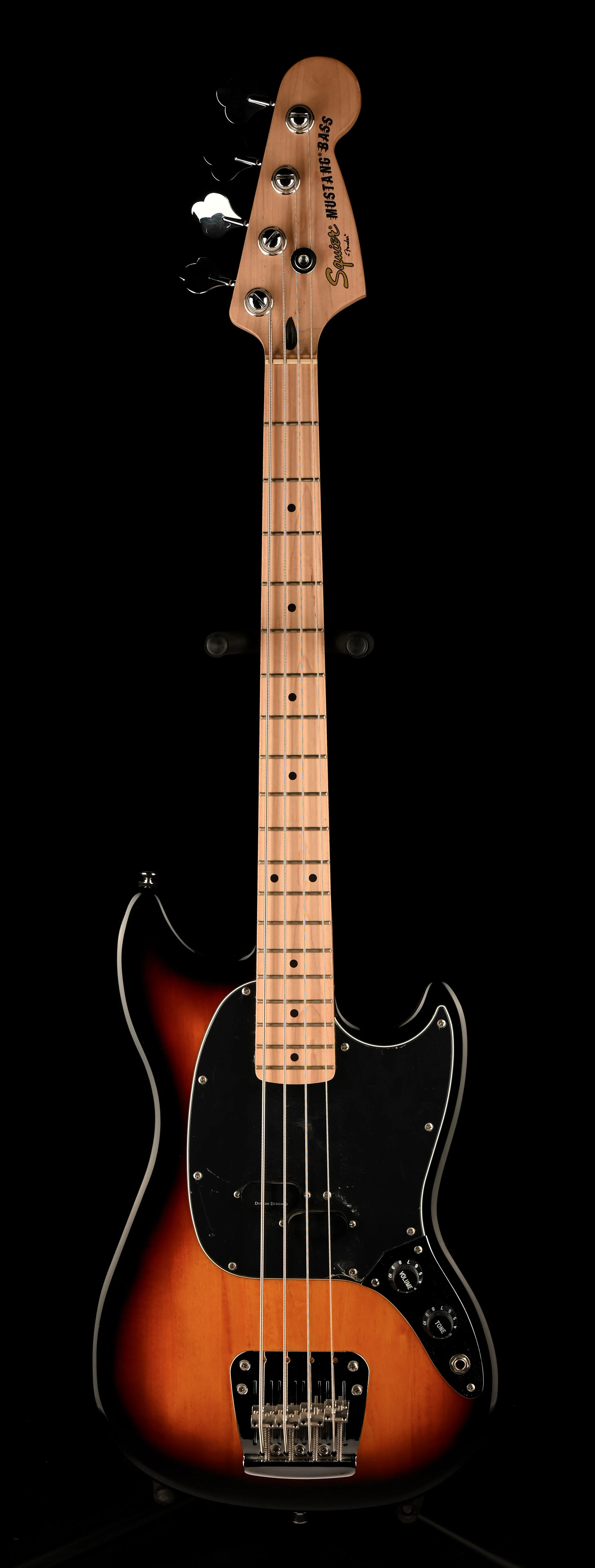 Pre Owned Squier Vintage Mustang Bass 3-Tone Sunburst With Gig Bag - Image 2