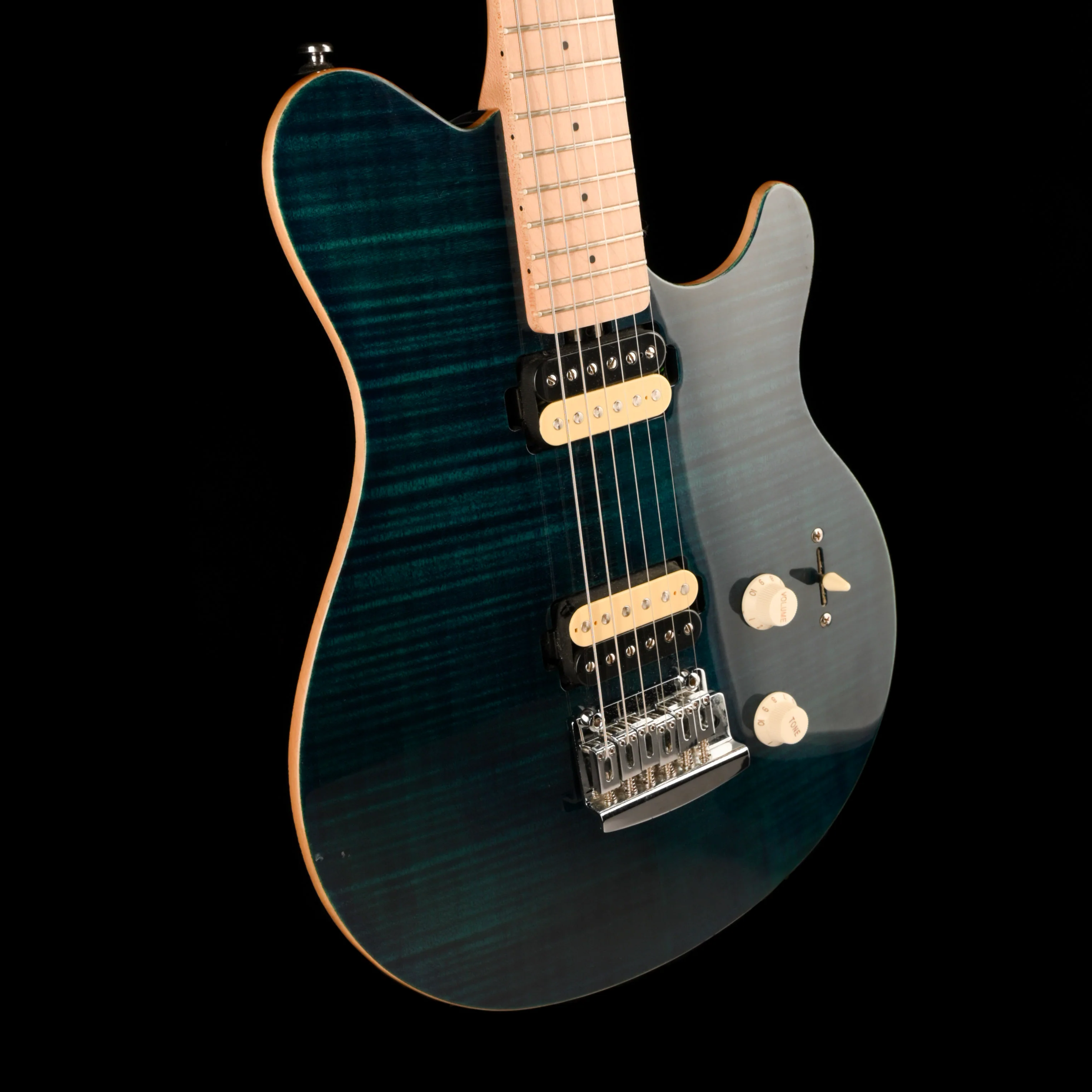Pre Owned Sterling by Music Man AXIS Flame Maple Top Yucatan Blue - Image 7