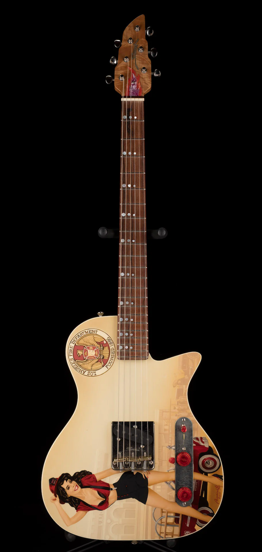 Stuart Guitars LAFD with Painting - Pamelina H Collection - Image 4