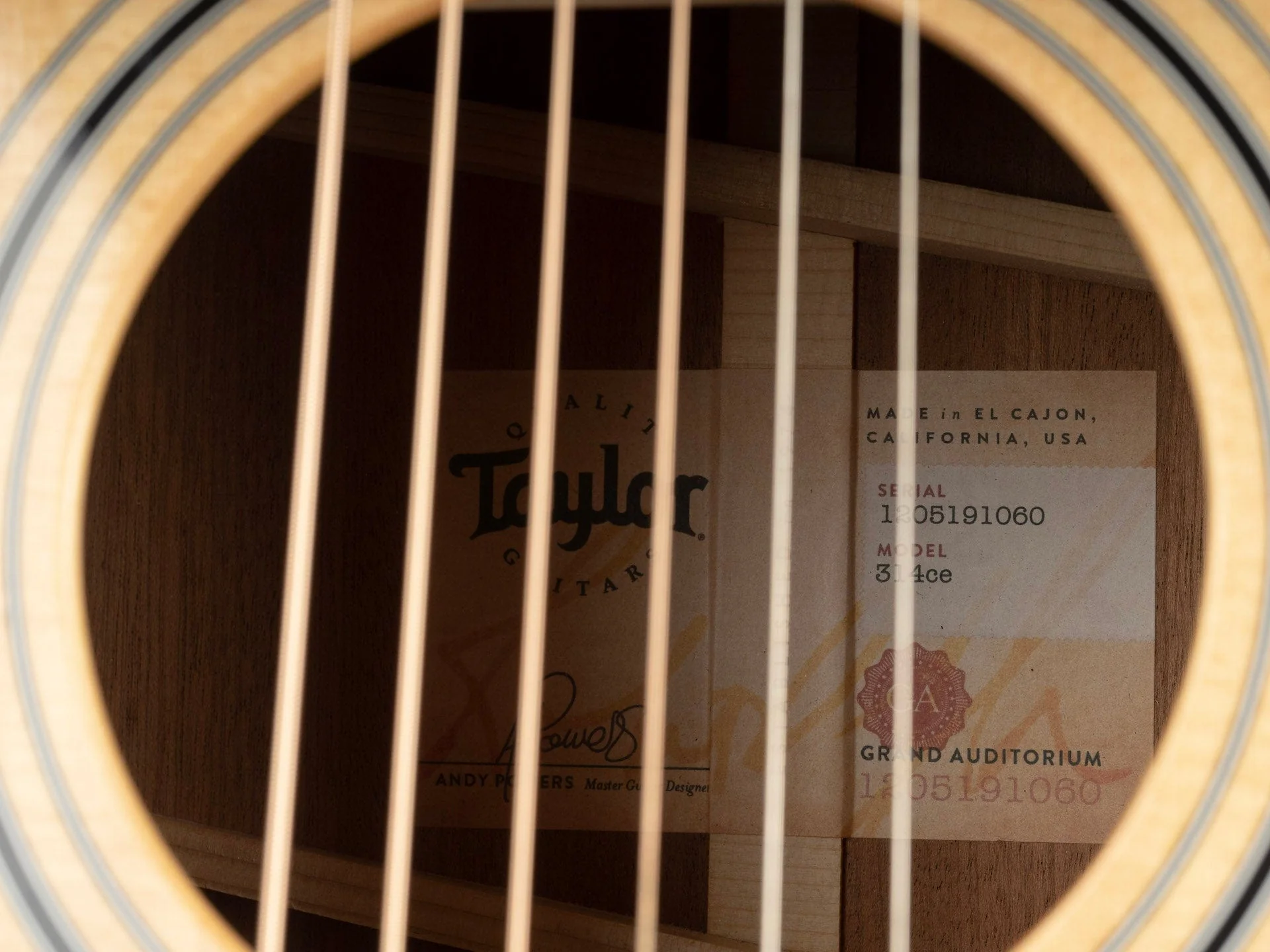 Pre Owned Taylor 314CE Natural Acoustic Electric Guitar With OHSC - Image 6