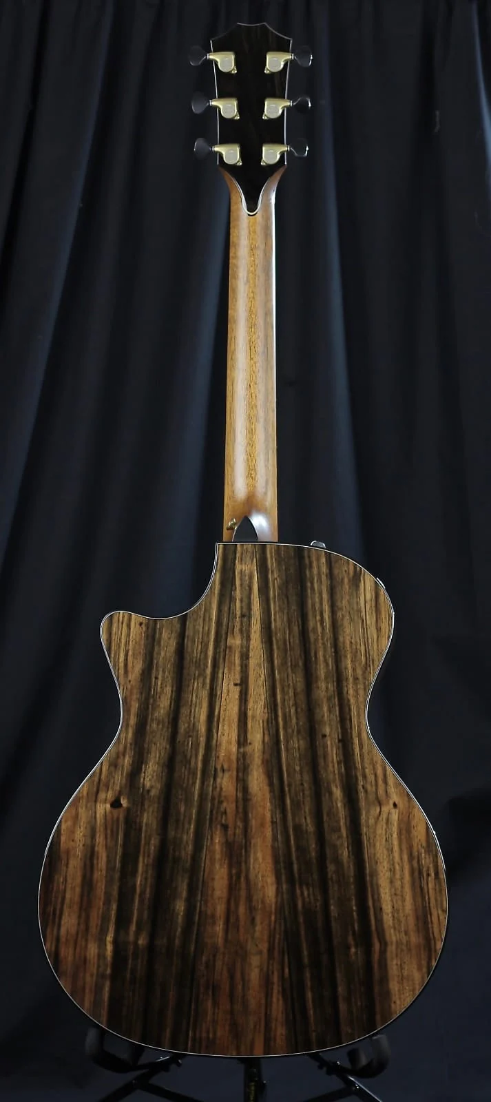 Pre Owned Taylor Custom GA Grand Auditorium Acoustic Electric Guitar Macassar Ebony Back & Sides Spruce Top OHSC - Image 5