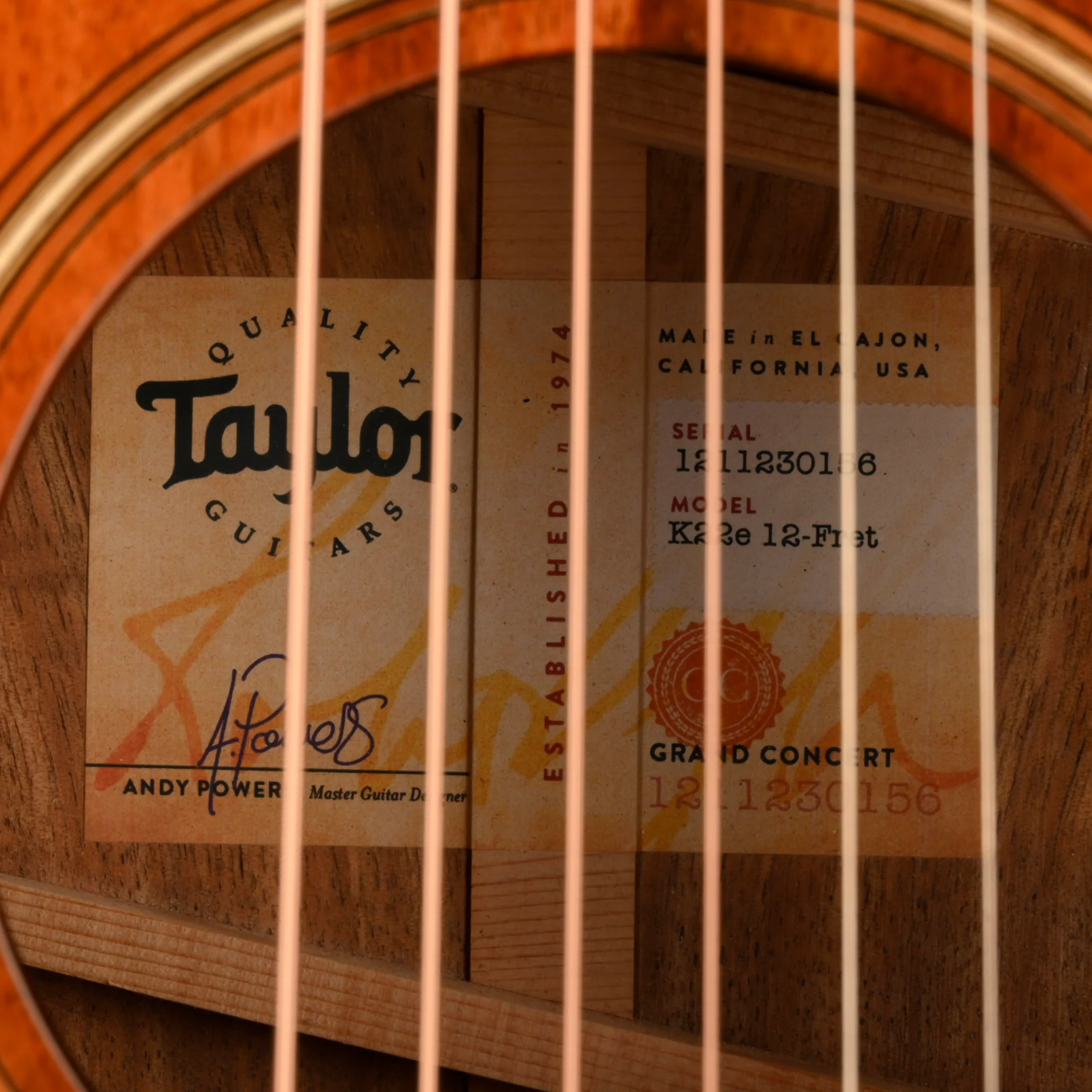 Pre Owned Taylor K22e Edgeburst Acoustic Electric Guitar With OHSC - Image 8