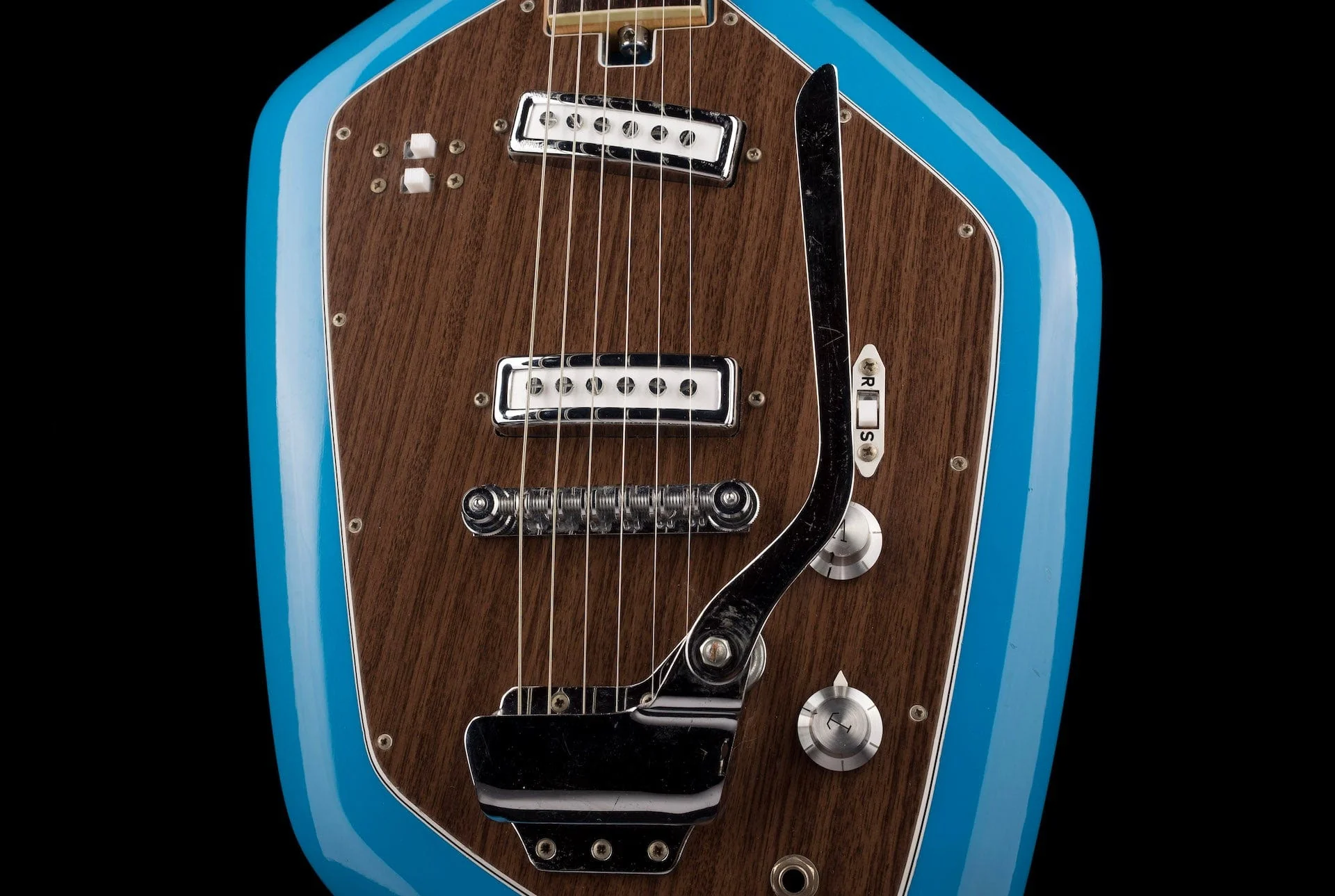 Vintage Teisco Del Rey 60's EV-2T Blue With Case - Image 6