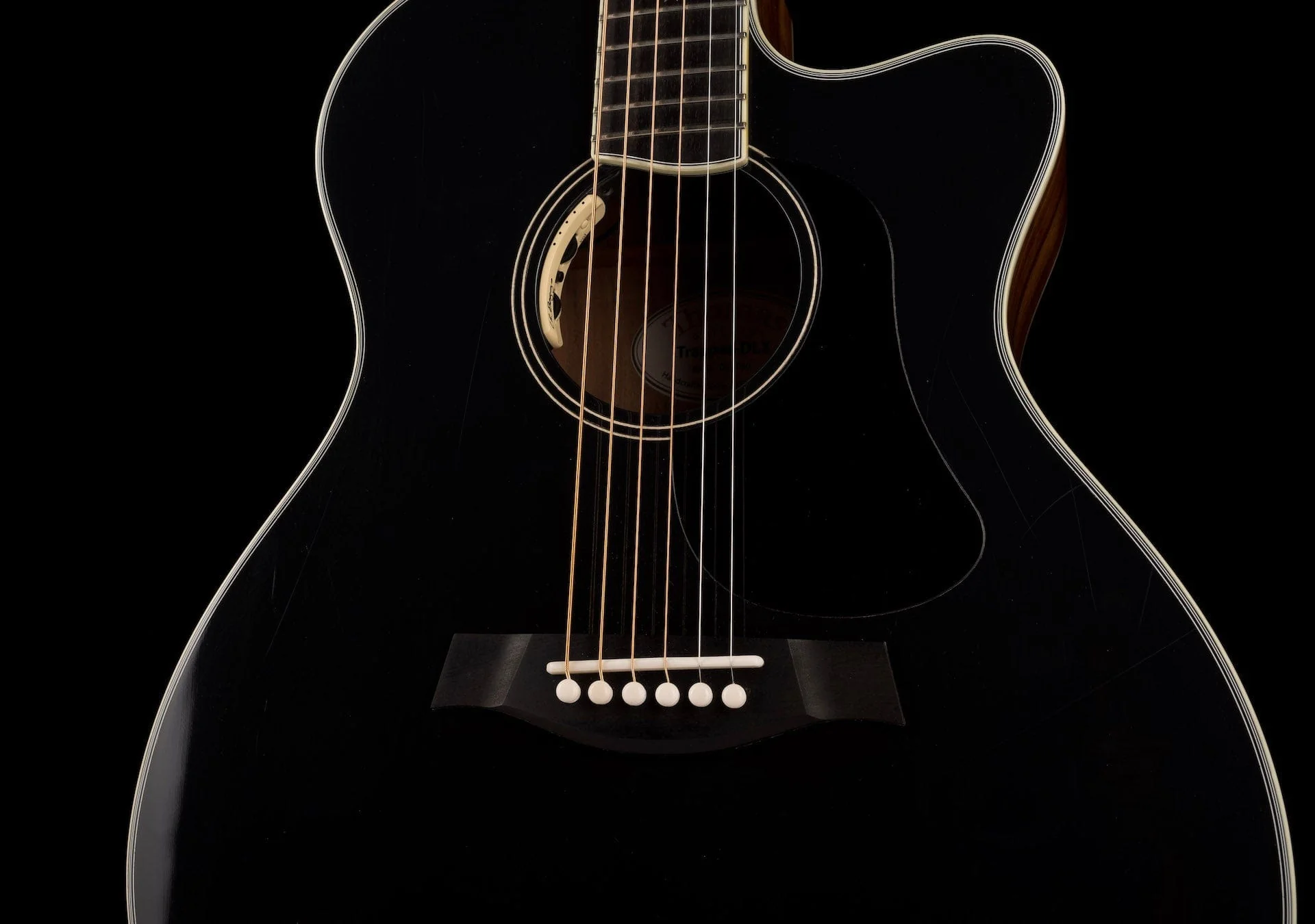 Pre-Owned Thomas Trapper Deluxe Auditorium Acoustic Electric Black w Hiscox Case - Image 6