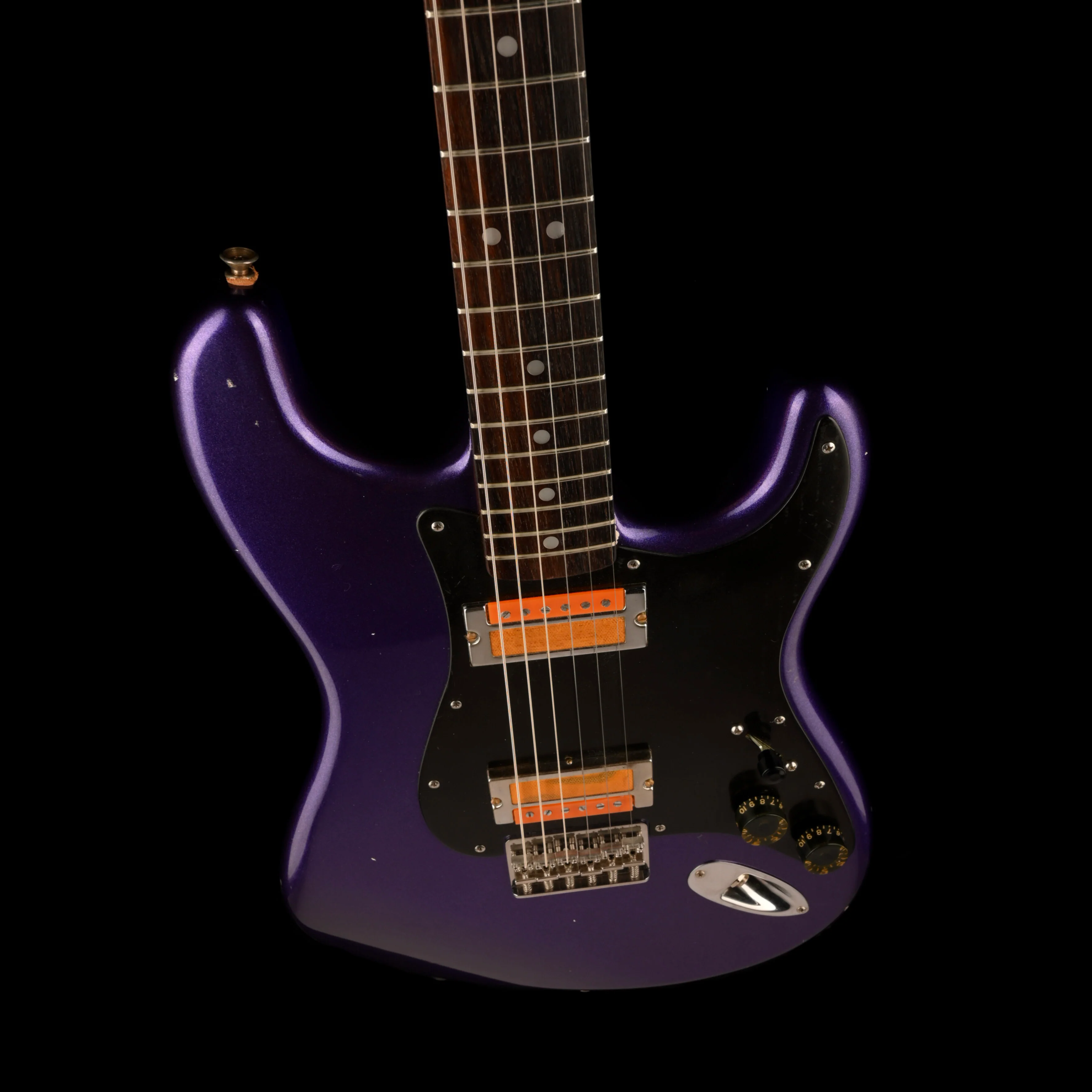 Pre Owned Partscaster Doom Gloom Body Tokai Neck Goldstar Purple Electric Guitar With OHSC - Image 3