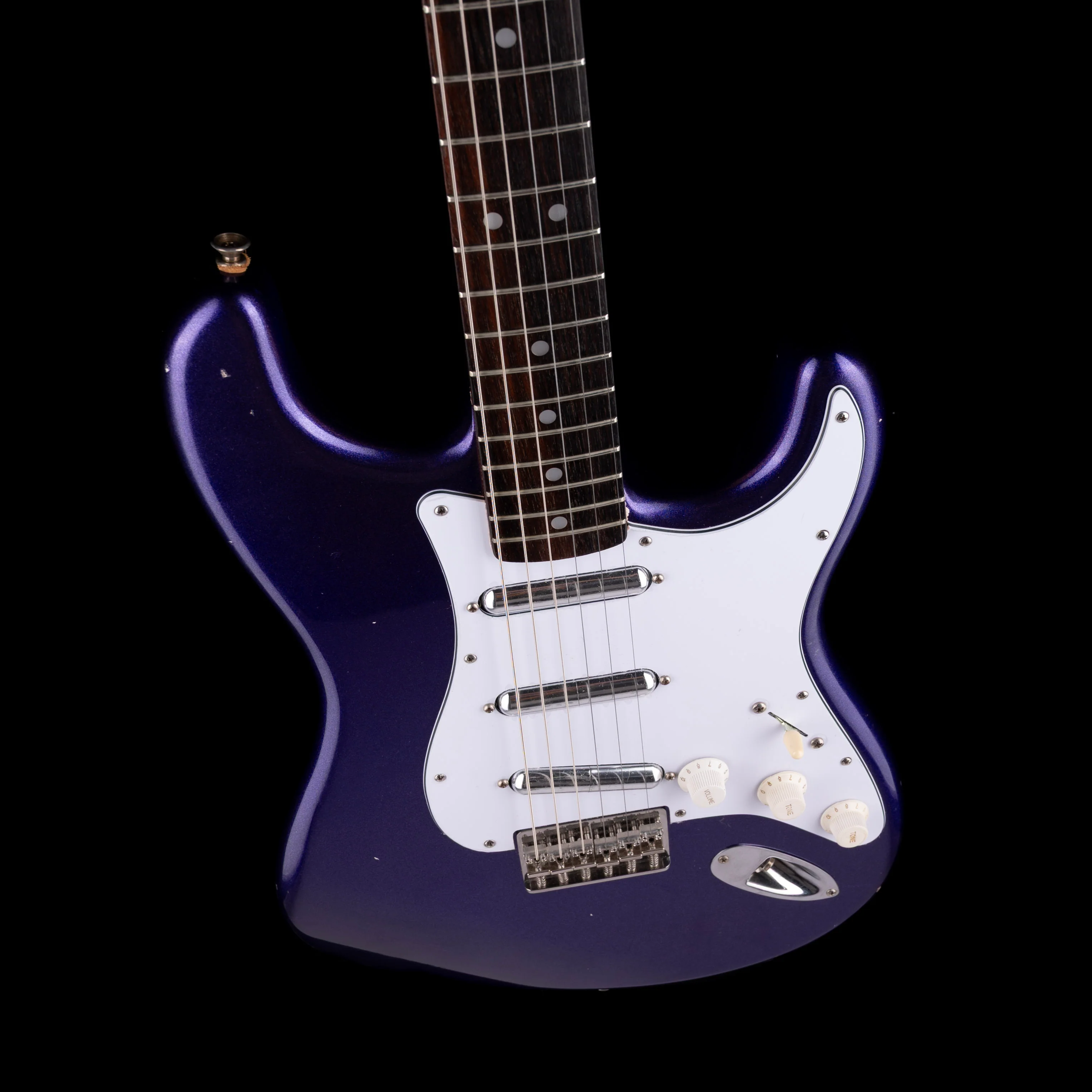 Pre Owned Partscaster Doom Gloom Body Tokai Neck Goldstar Viking Purple Electric Guitar - Image 3