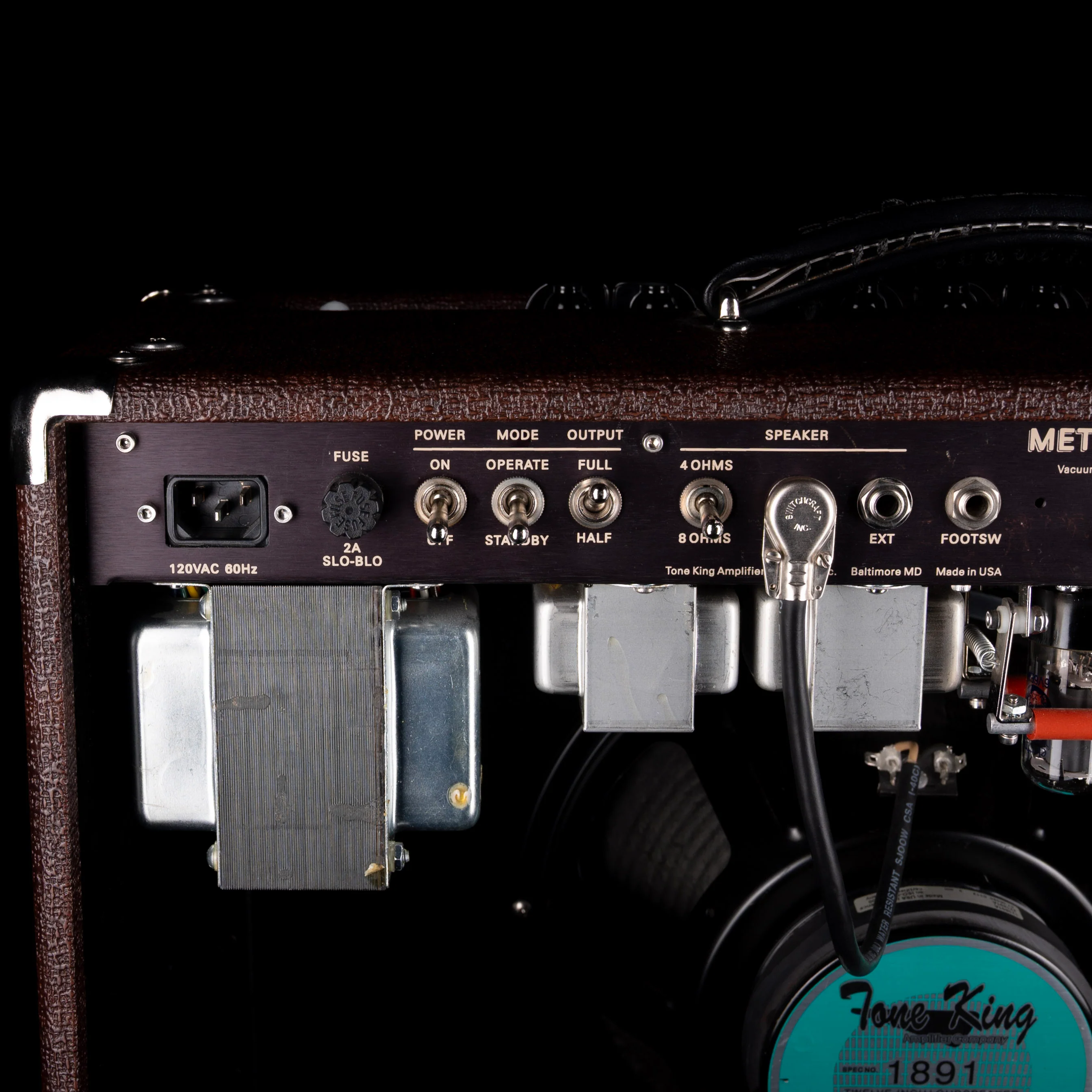 Pre Owned Tone King Meteor II Guitar Amp Combo Brown With Cover & Footswitch - Image 7