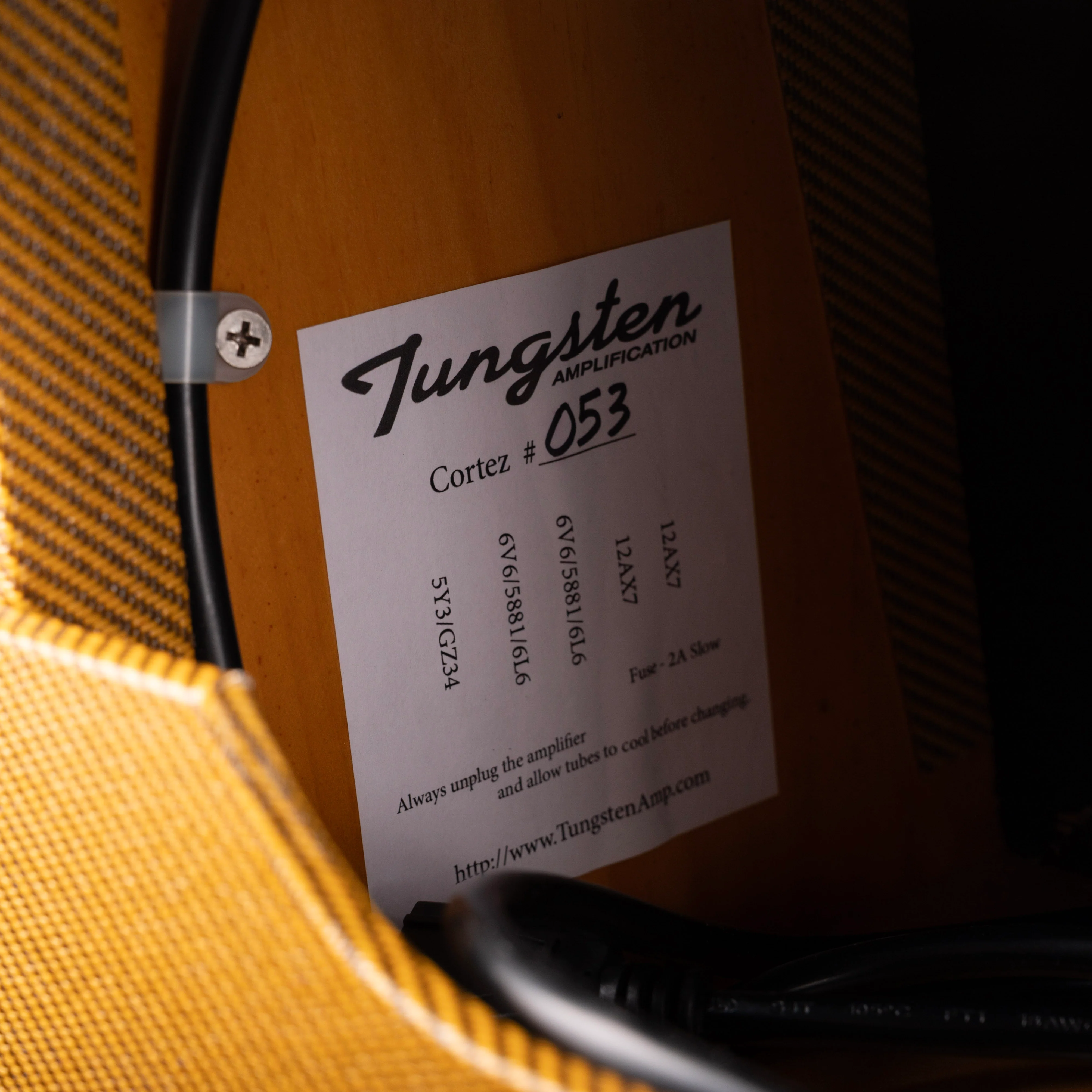 Pre Owned Tungsten Cortez 5E3 Circuit 12-Watt Tweed Guitar Amp Combo With Cover - Image 8