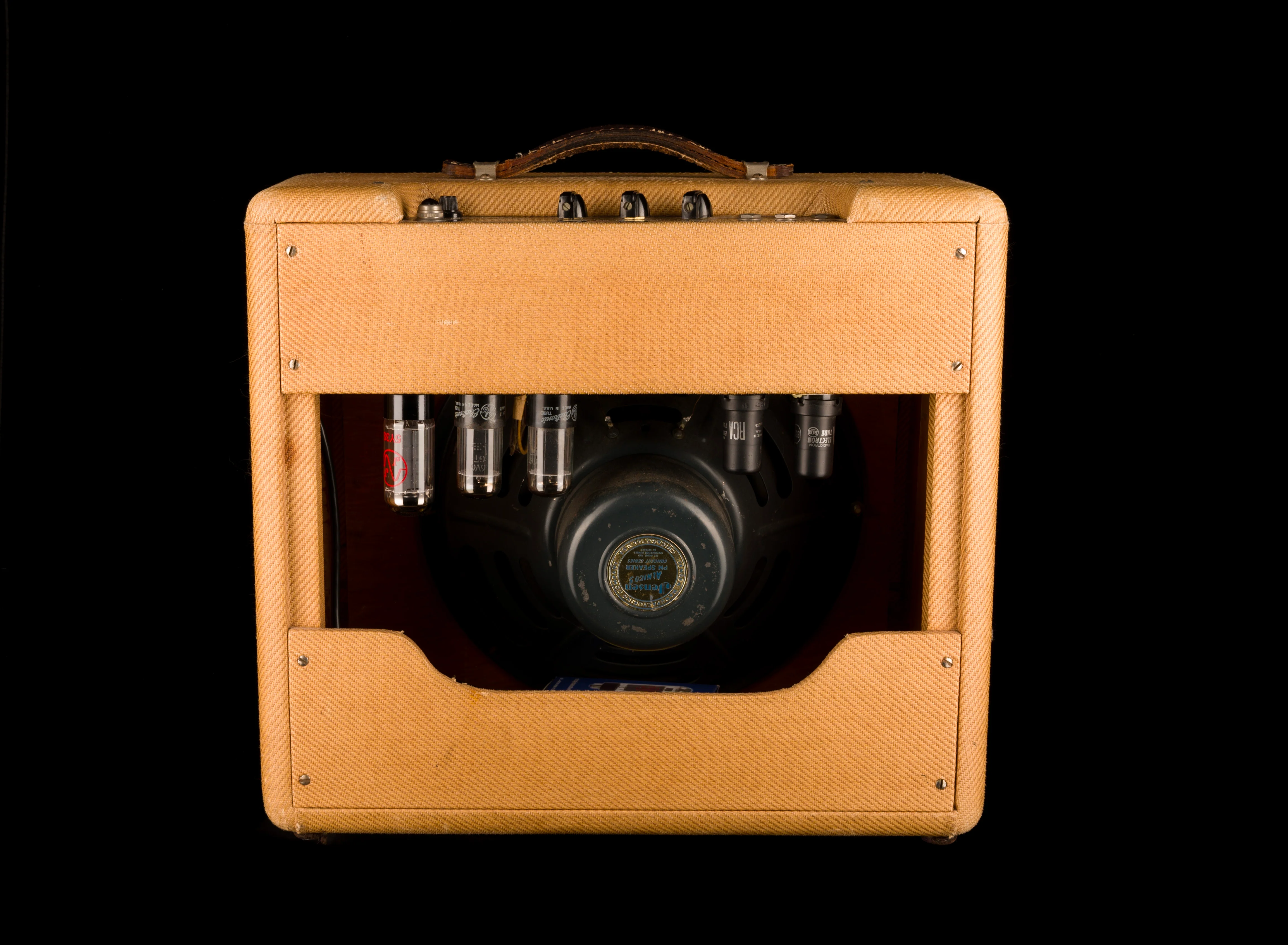 Vintage 1948 Fender Deluxe Tweed Guitar Amp With Cover - Image 2