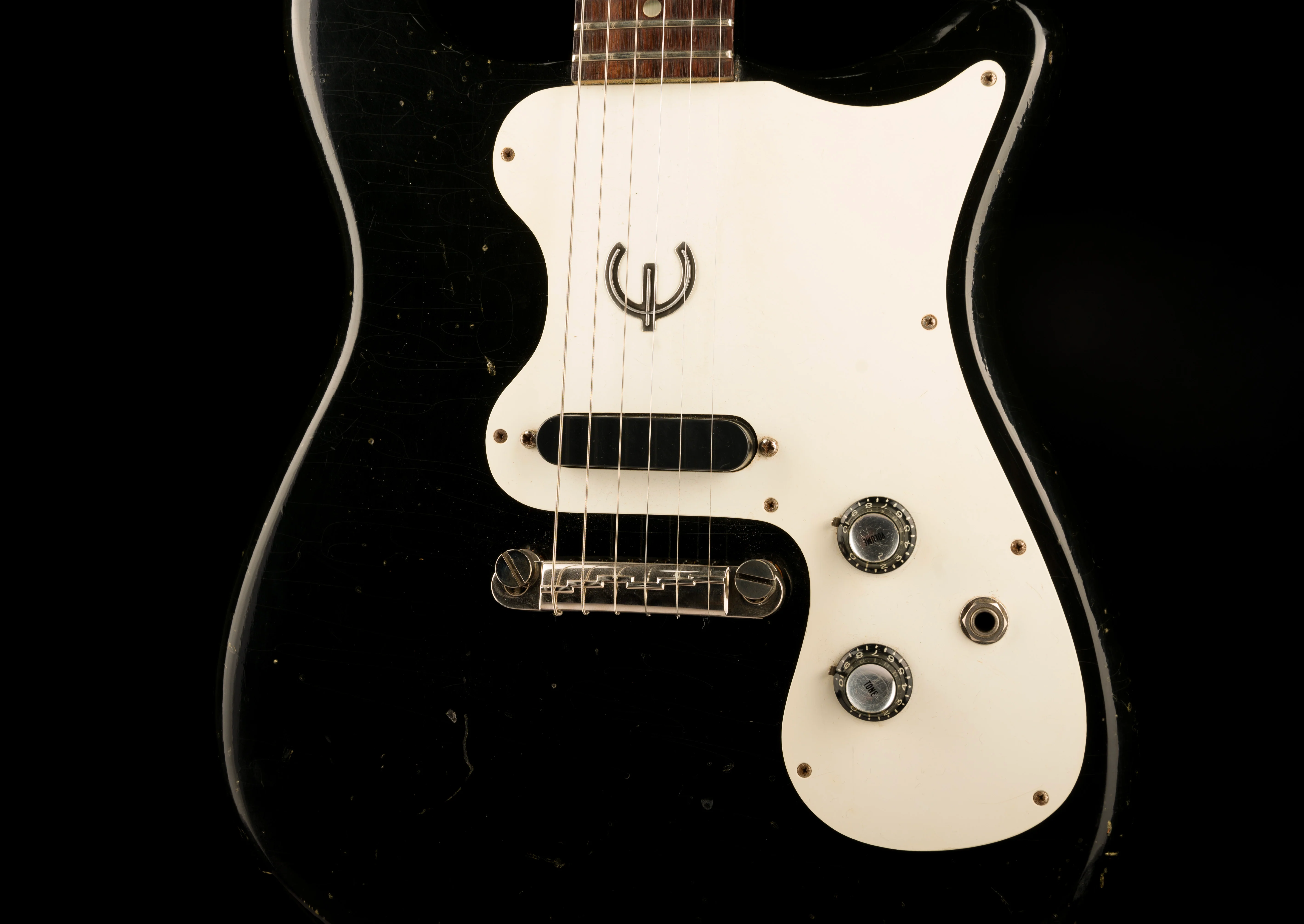 Vintage 1965 Epiphone Olympic Black With Gig Bag - Image 6