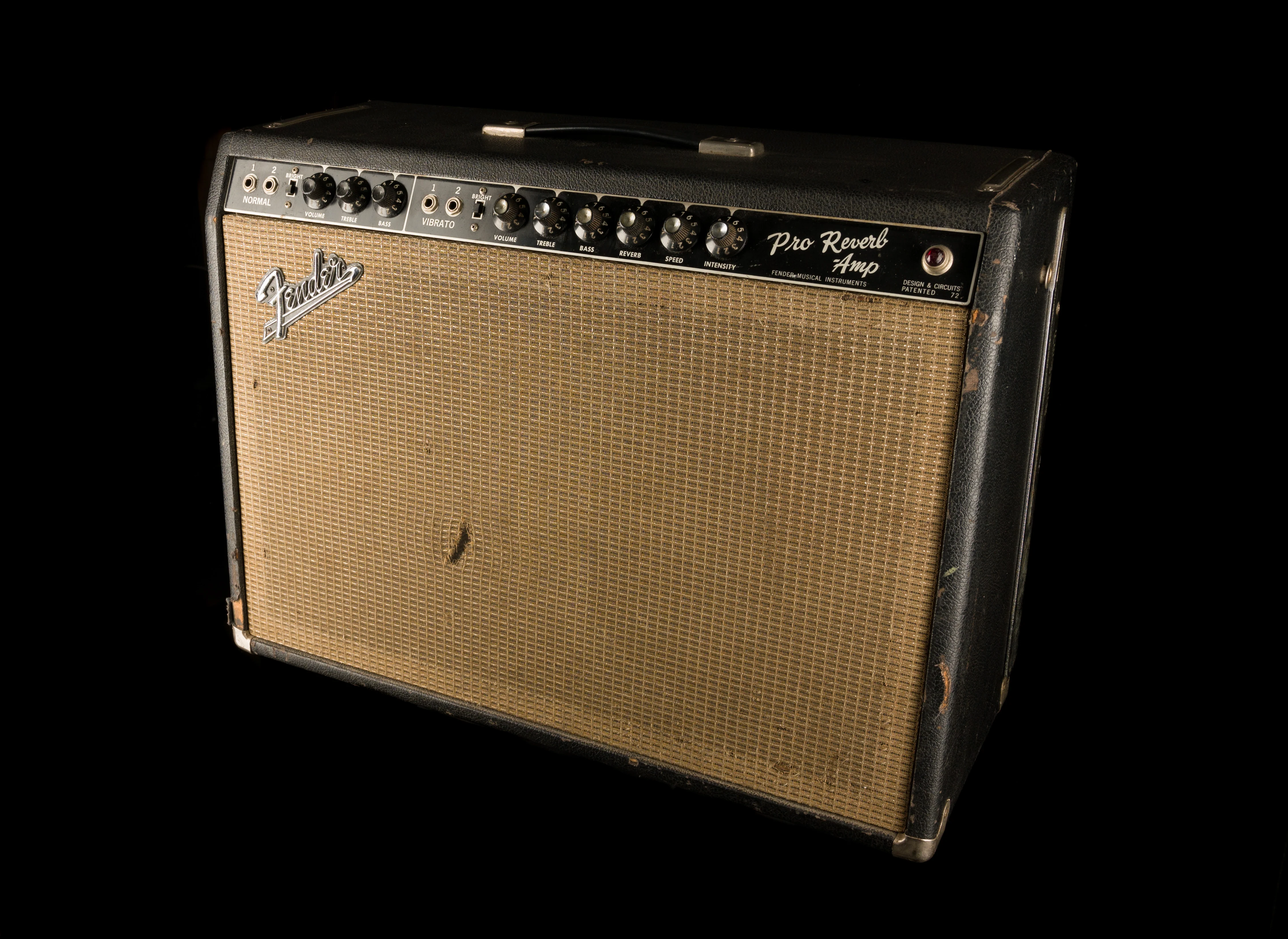 Vintage 1966 Fender Pro Reverb Guitar Amp Combo with Footswitch - Image 3