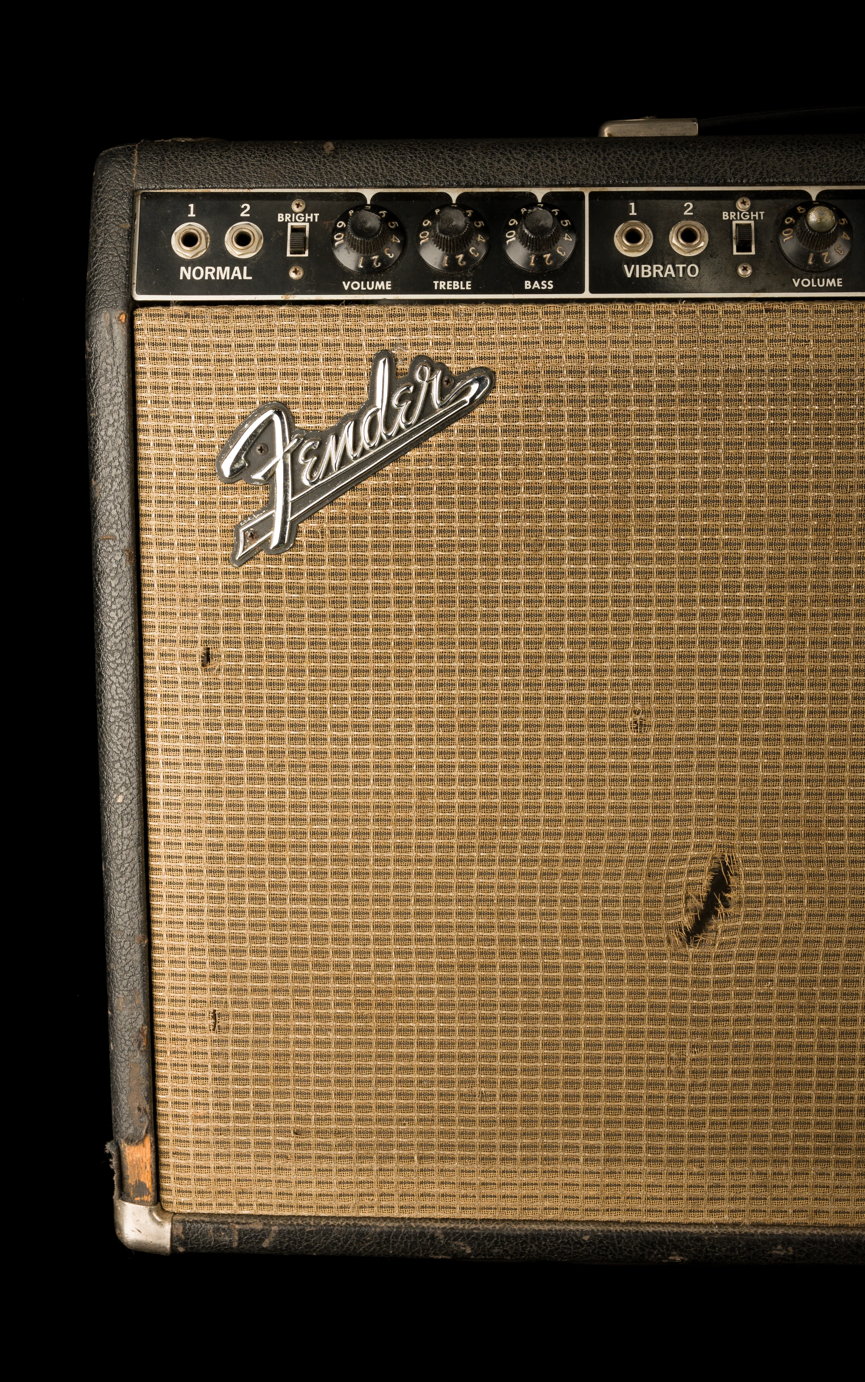 Vintage 1966 Fender Pro Reverb Guitar Amp Combo with Footswitch - Image 5
