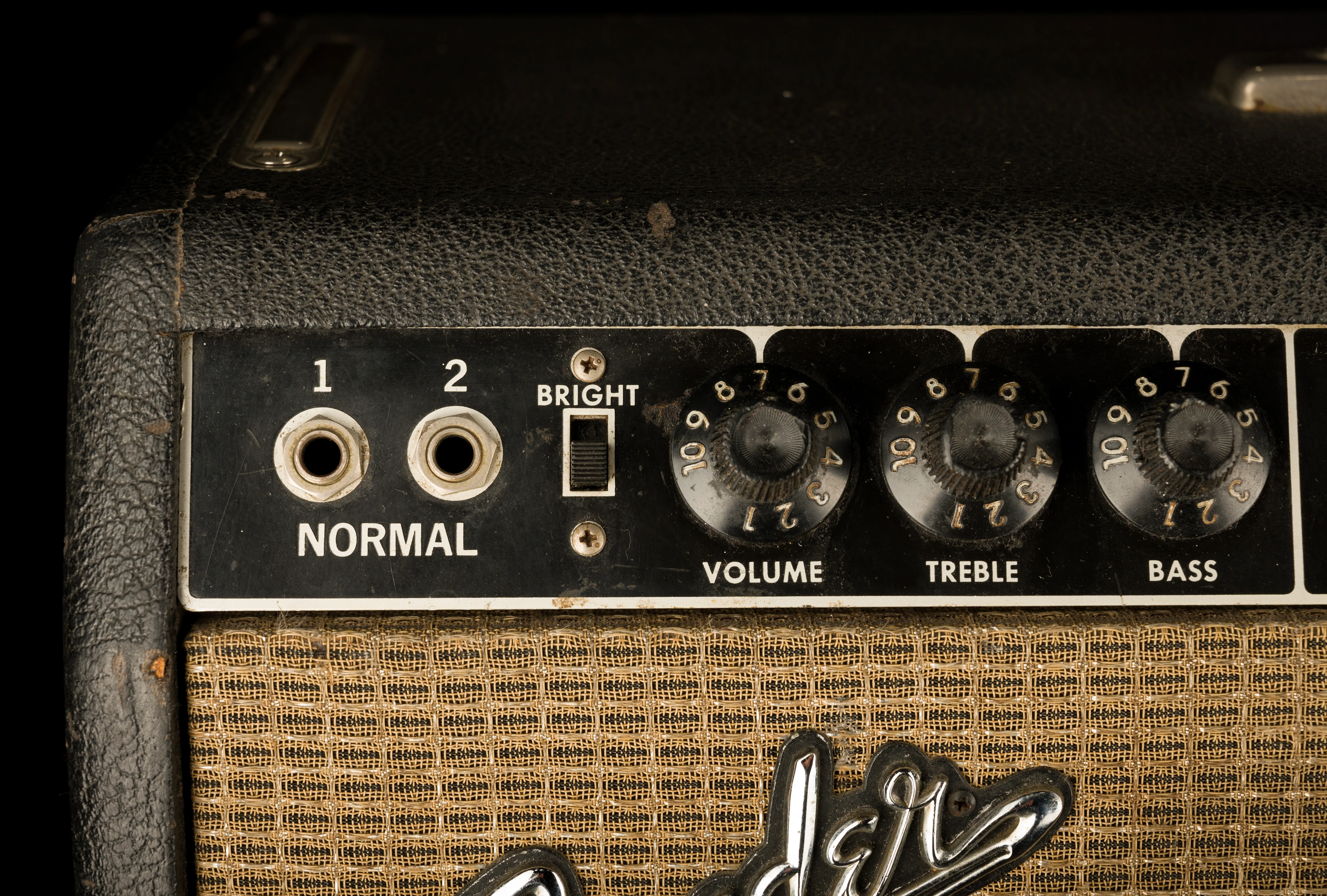 Vintage 1966 Fender Pro Reverb Guitar Amp Combo with Footswitch - Image 6