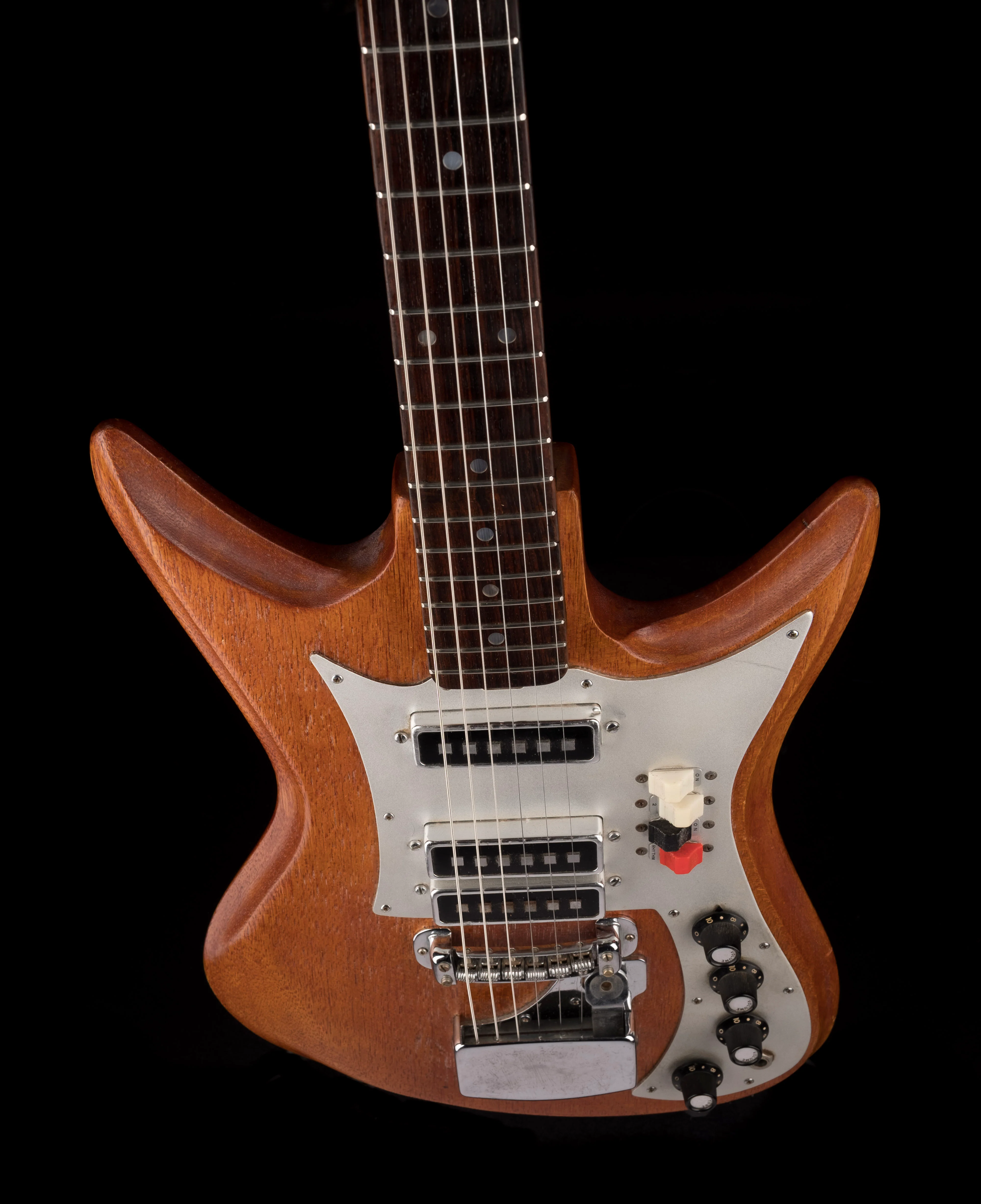 Pre Owned Vintage 1969 Teisco Del Rey K3L ET-312 “Shark Fin” Natural With OHSC - Image 4
