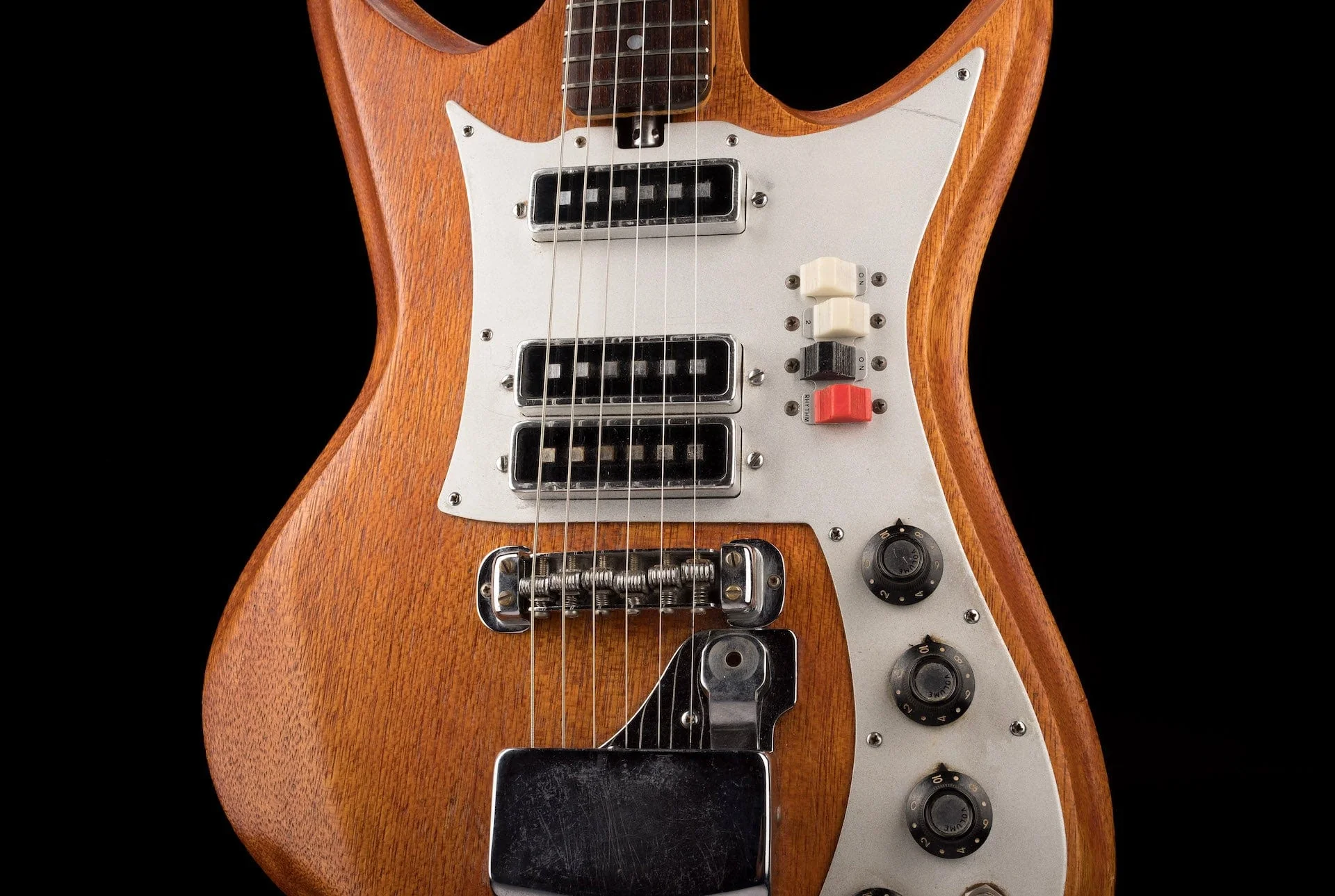 Pre Owned Vintage 1969 Teisco Del Rey K3L ET-312 “Shark Fin” Natural With OHSC - Image 7