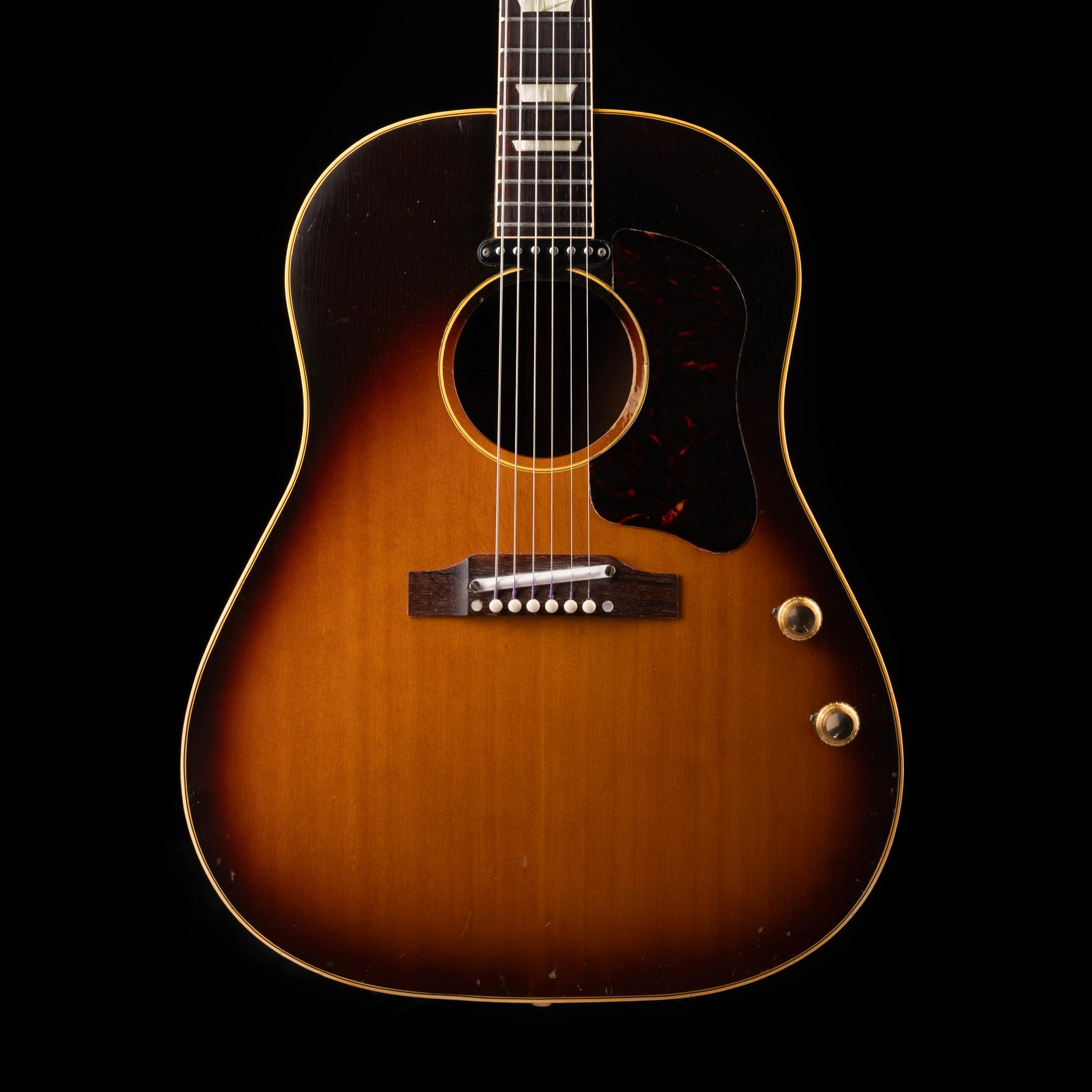 Vintage Gibson J-160E Sunburst Acoustic Electric Guitar With OHSC