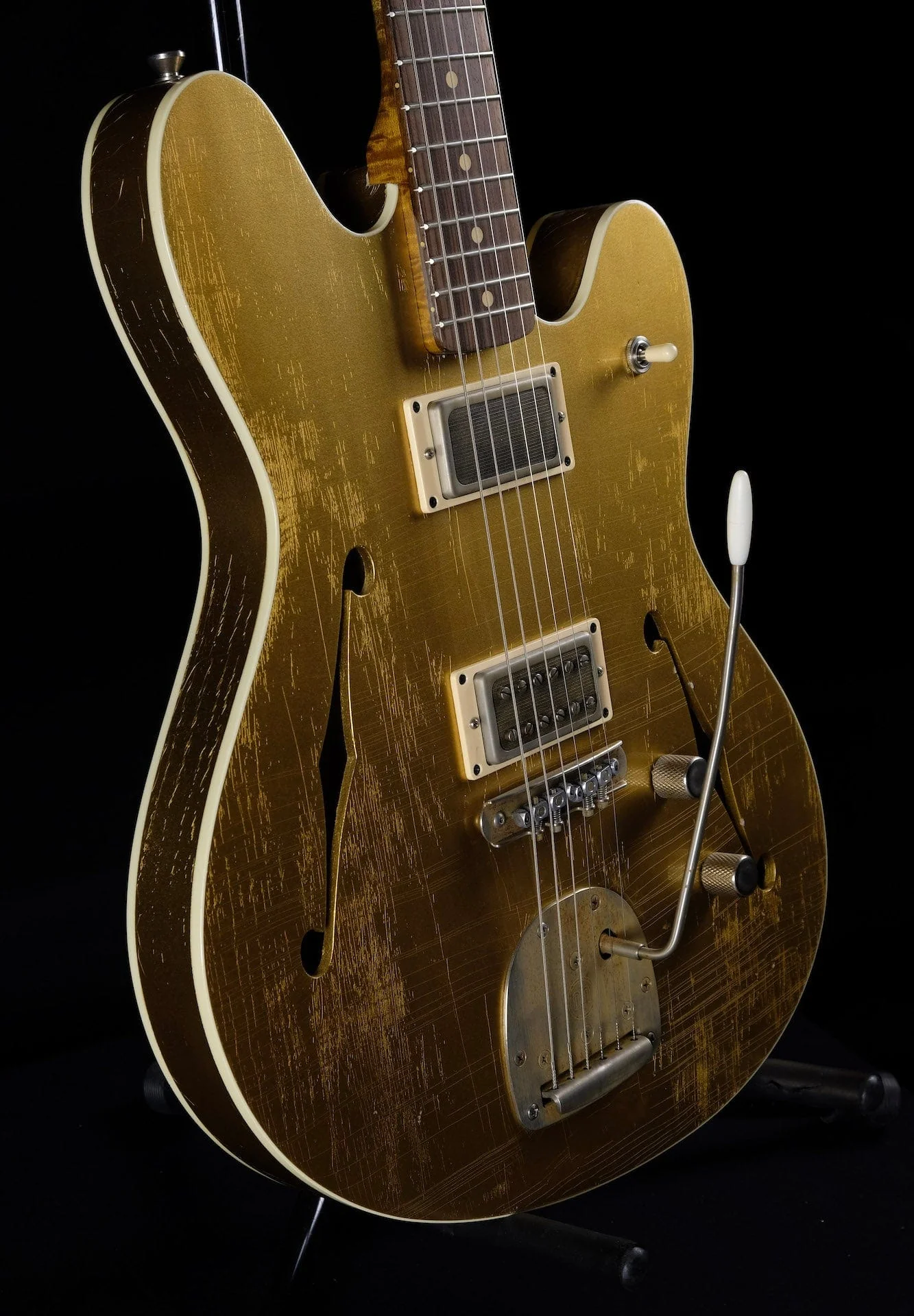 Used TMG Guitars Semi-Hollow Offset Gold Relic with Trem - Image 3