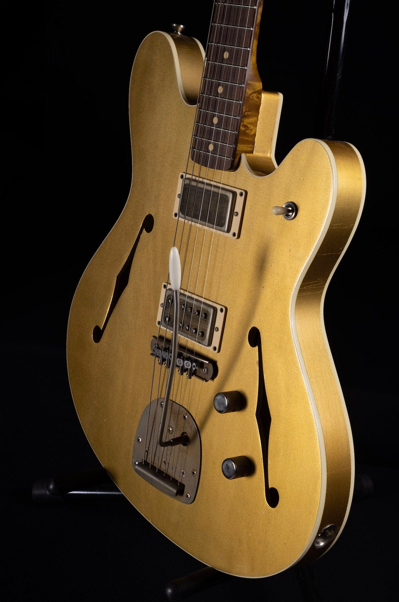 Used TMG Guitars Semi-Hollow Offset Gold Relic with Trem - Image 4