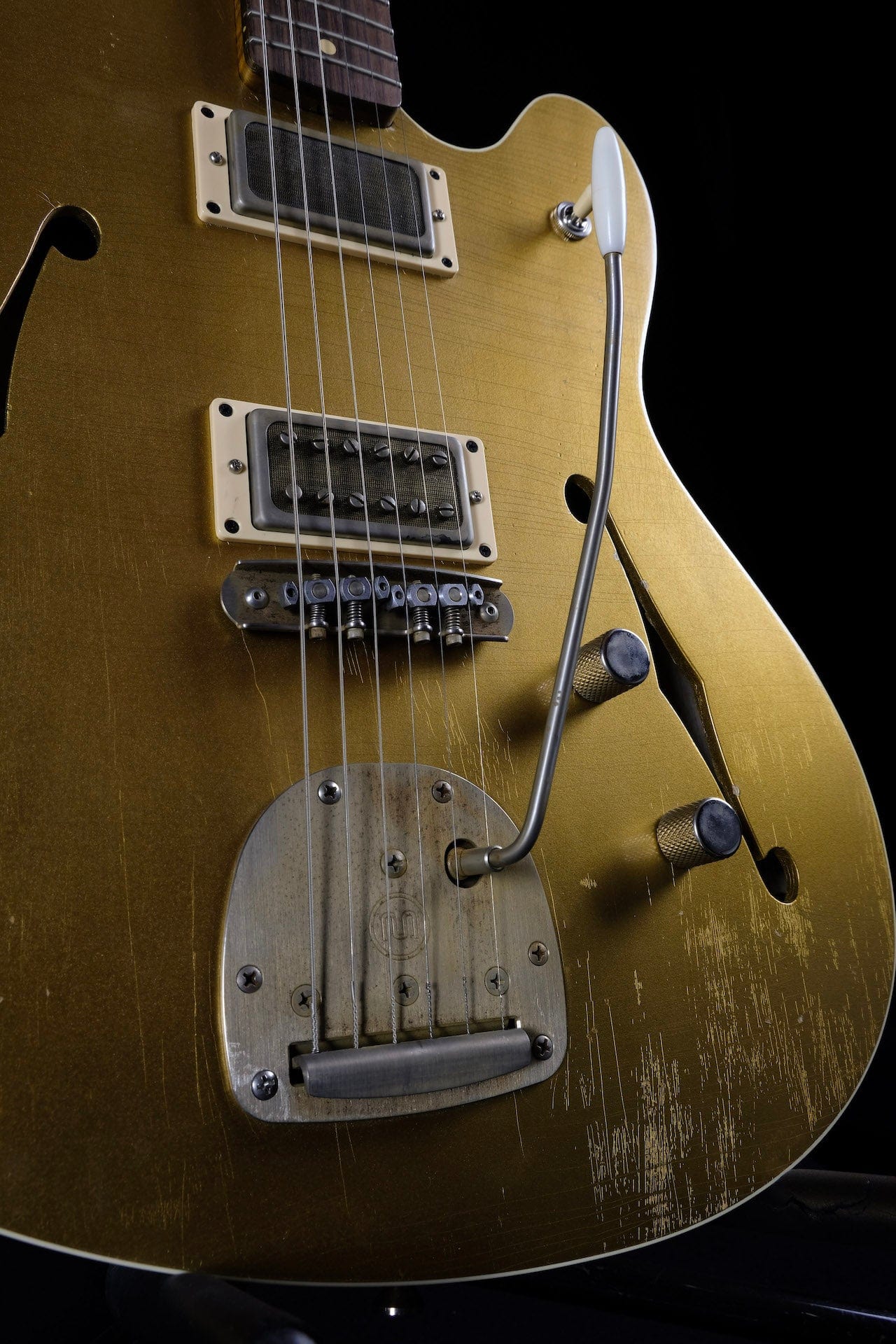 Used TMG Guitars Semi-Hollow Offset Gold Relic with Trem - Image 5