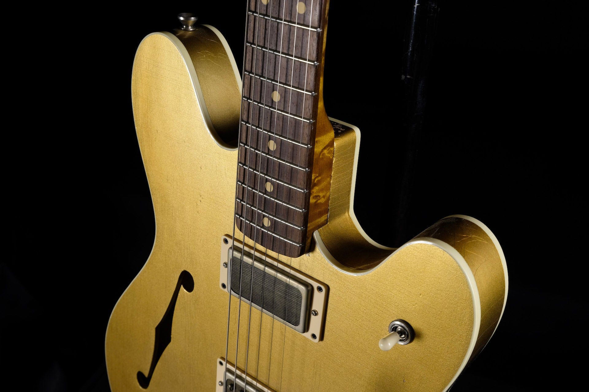 Used TMG Guitars Semi-Hollow Offset Gold Relic with Trem - Image 7