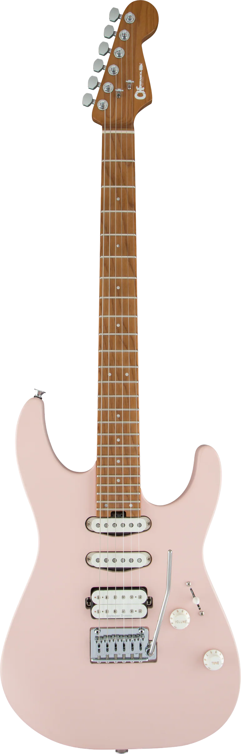 Charvel Pro-Mod DK24 HSS 2PT CM Caramelized Maple Fingerboard Satin Shell Pink - Image 2