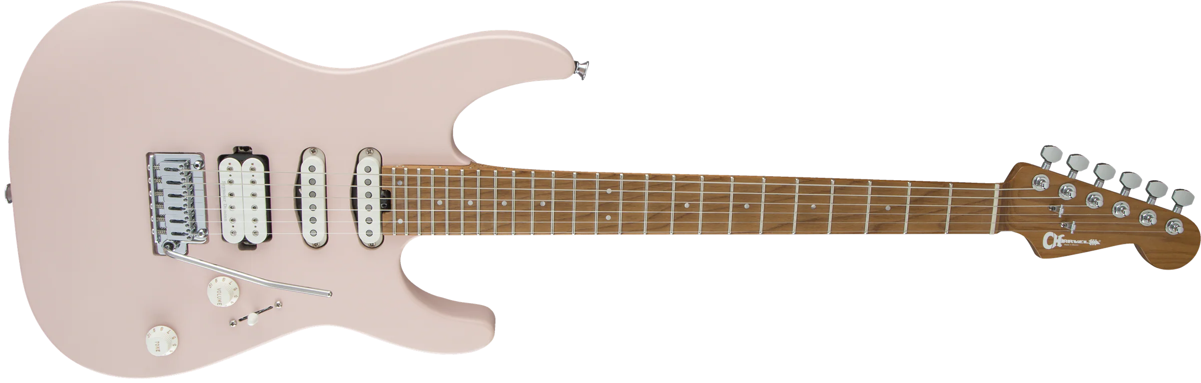 Charvel Pro-Mod DK24 HSS 2PT CM Caramelized Maple Fingerboard Satin Shell Pink - Image 3
