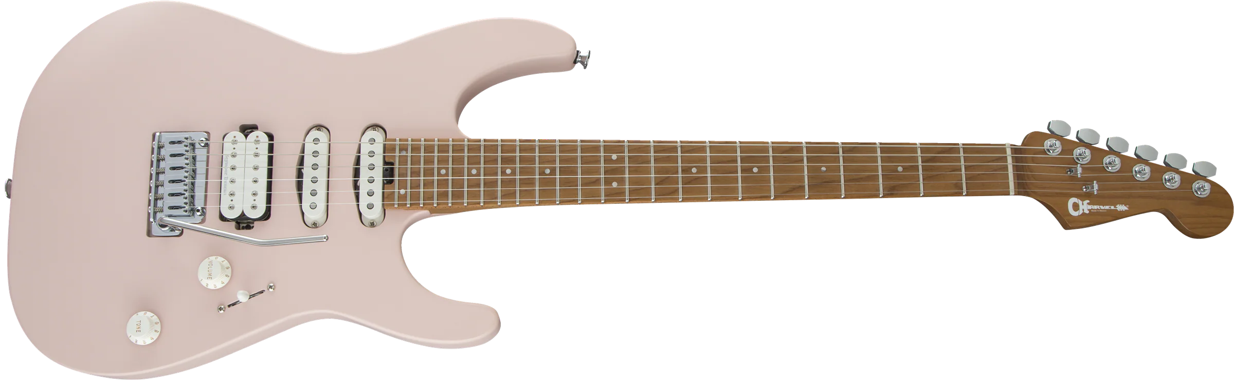 Charvel Pro-Mod DK24 HSS 2PT CM Caramelized Maple Fingerboard Satin Shell Pink - Image 4