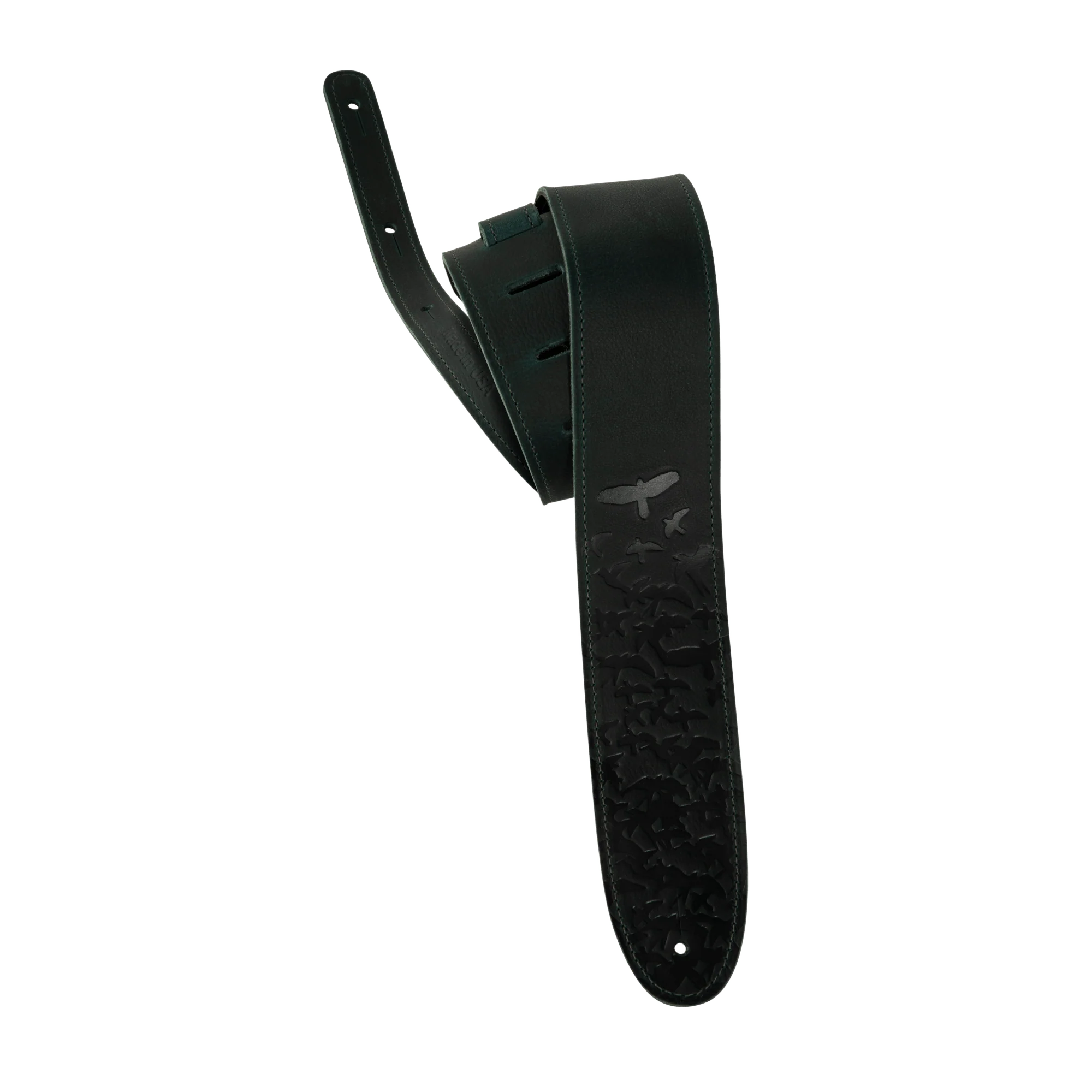 PRS 2.5" Leather Bird Swarm Strap Dark Green