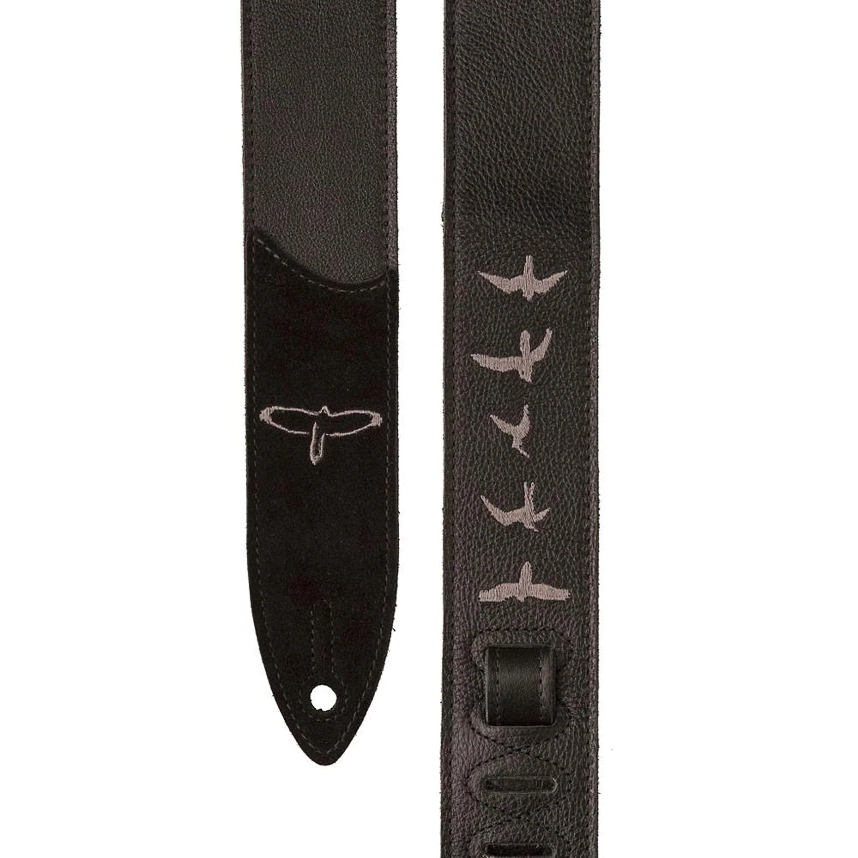 PRS ACC-3166 Premium Leather Strap - Birds Emroidery - Black - Image 2