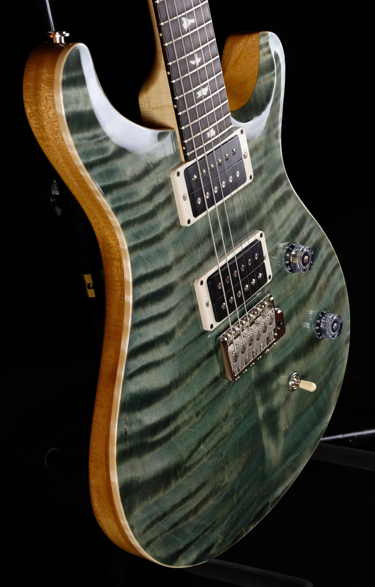 PRS CE 24 Flame Top Trampas Green Finish Bolt On Electric Guitar With Gig Bag - Image 5