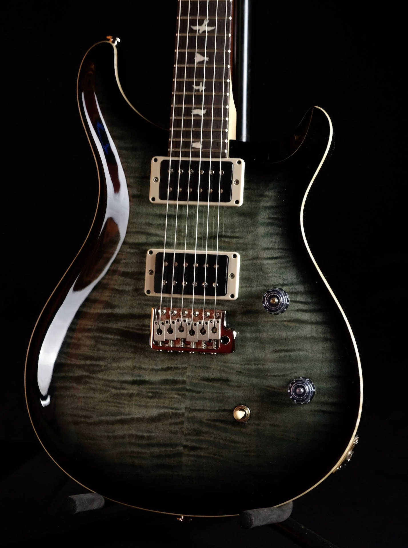 PRS CE 24 Flame Top Trampas Green Smokeburst Bolt On Electric Guitar With Bag - Image 3