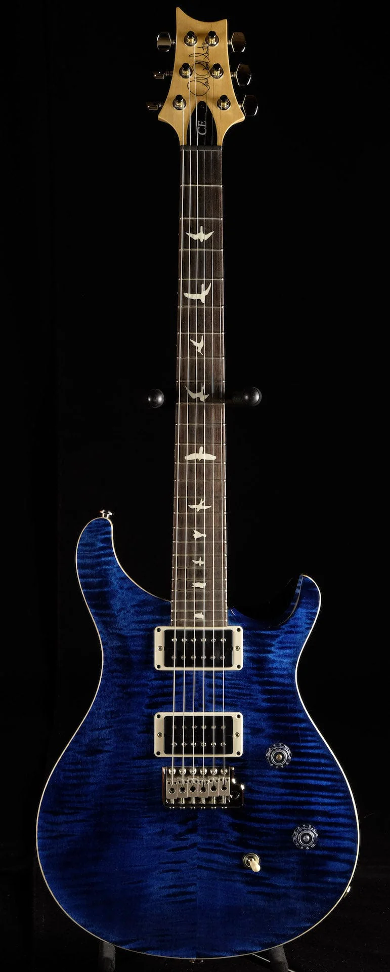 PRS CE 24 Flame Top Whale Blue Finish Bolt On Electric Guitar With Gig Bag - Image 2