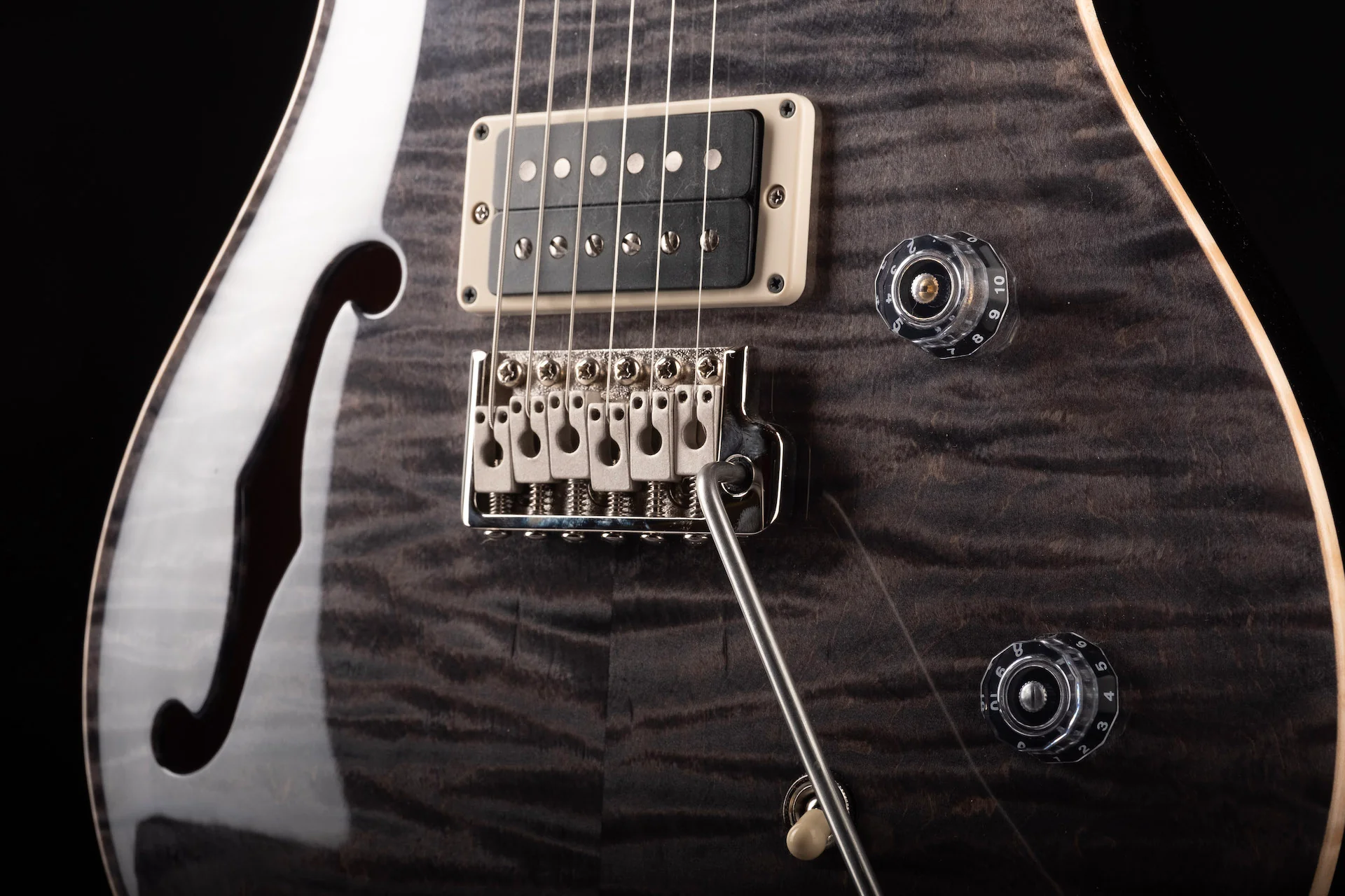 PRS CE 24 Semi-Hollow Faded Gray Black With Gig Bag - Serial # 0366036 - Image 6