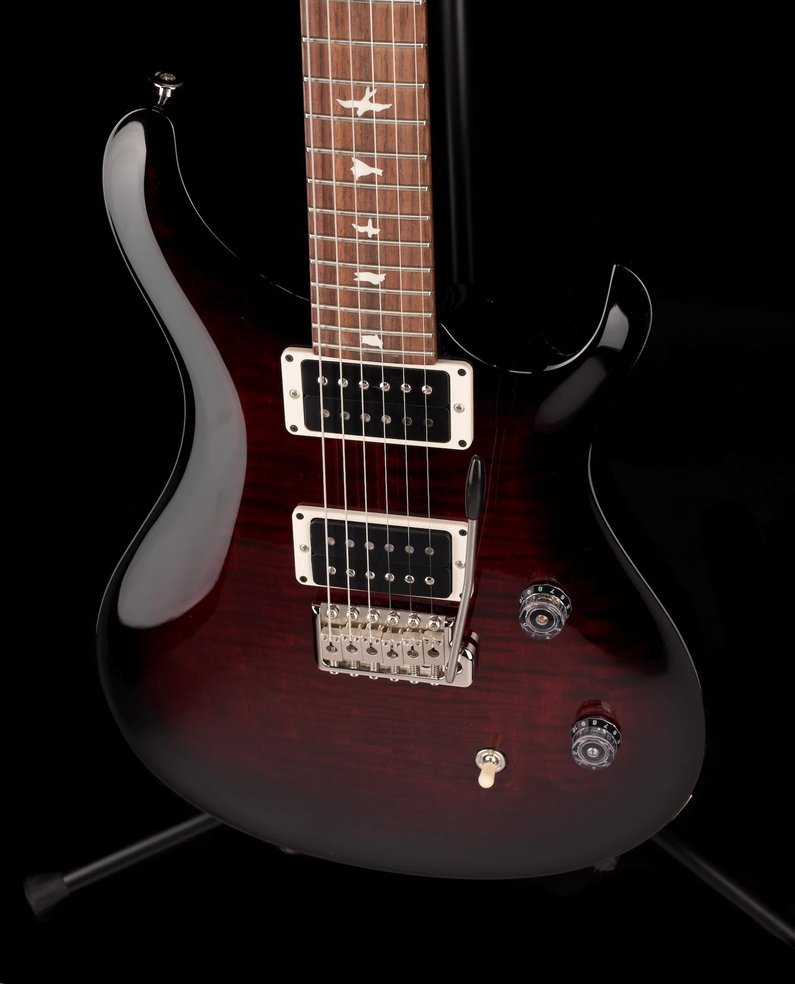 PRS CE24 Custom Color Fire Red Smokewrap Burst - Image 9
