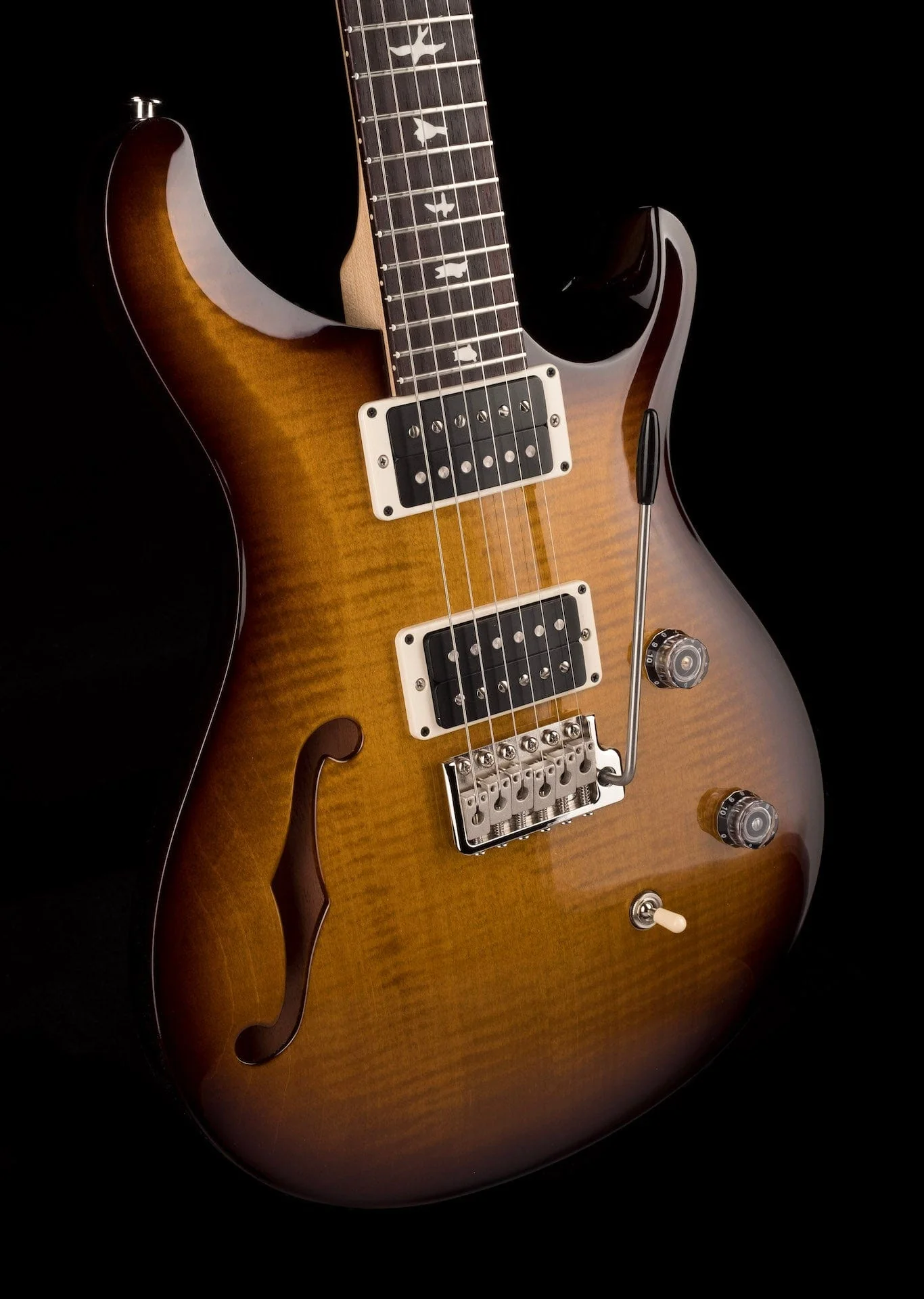 PRS CE24 Semi-Hollow Black Amber with Gig Bag - Image 10